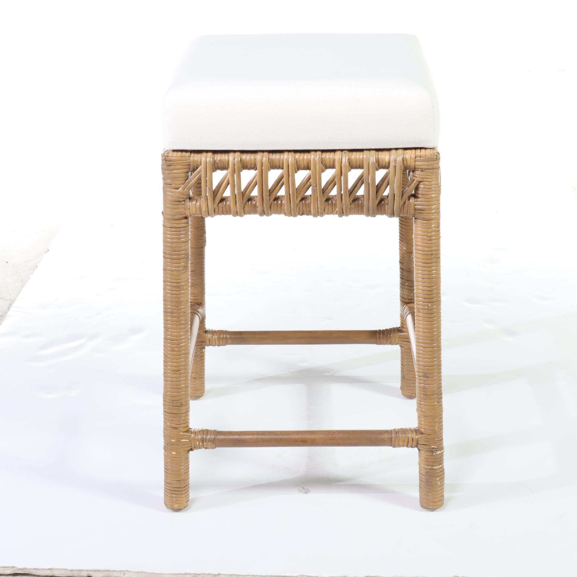 Ballard Designs "Carly" Wicker and Rattan Counter Stool
