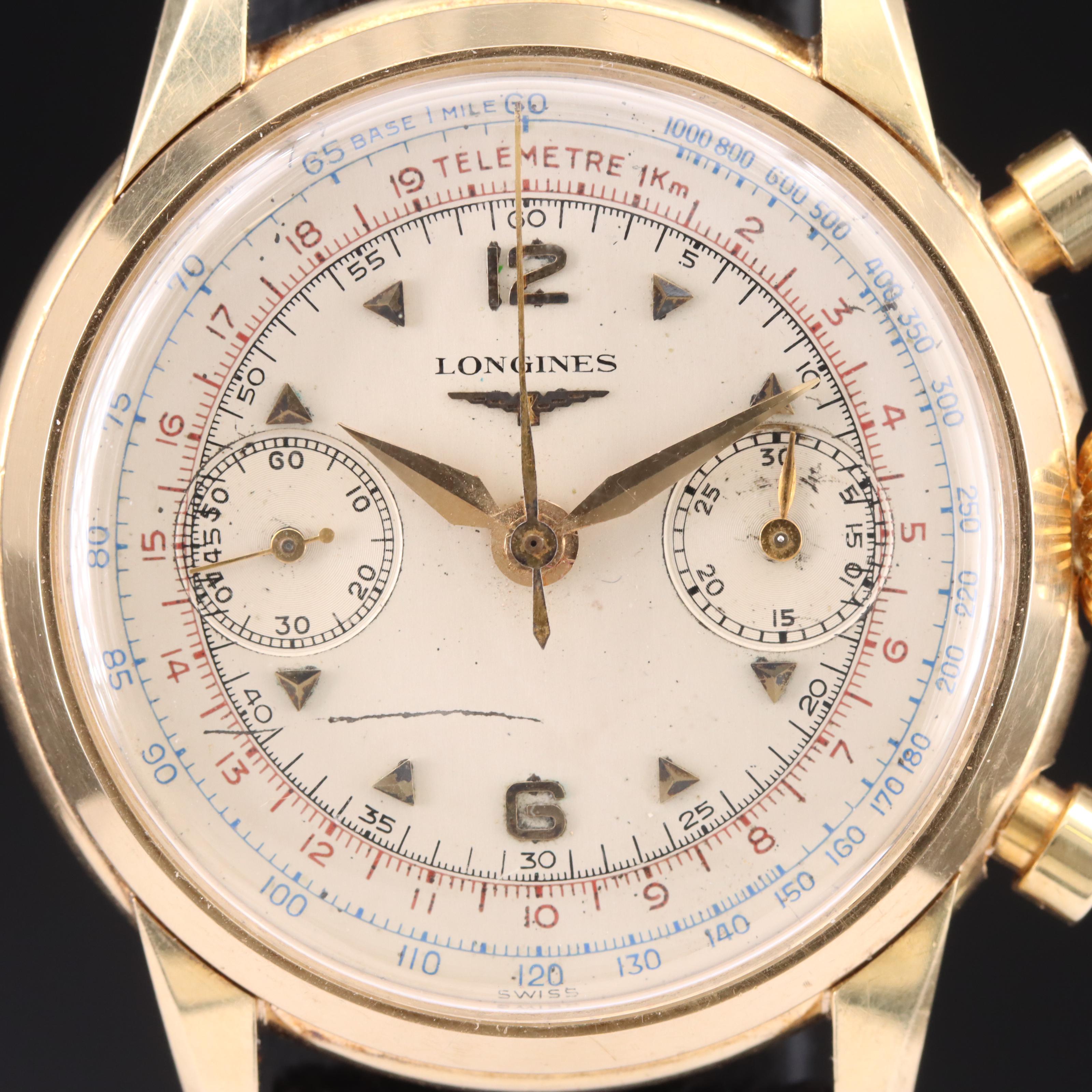 1952 14K Longines Chronograph Watch