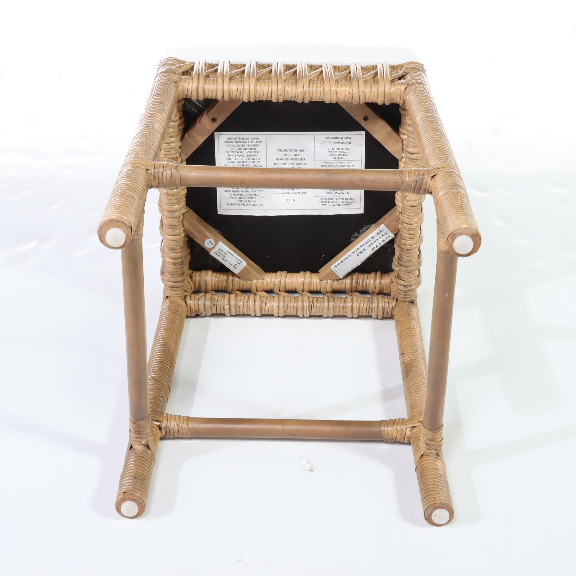 Ballard Designs "Carly" Wicker and Rattan Counter Stool