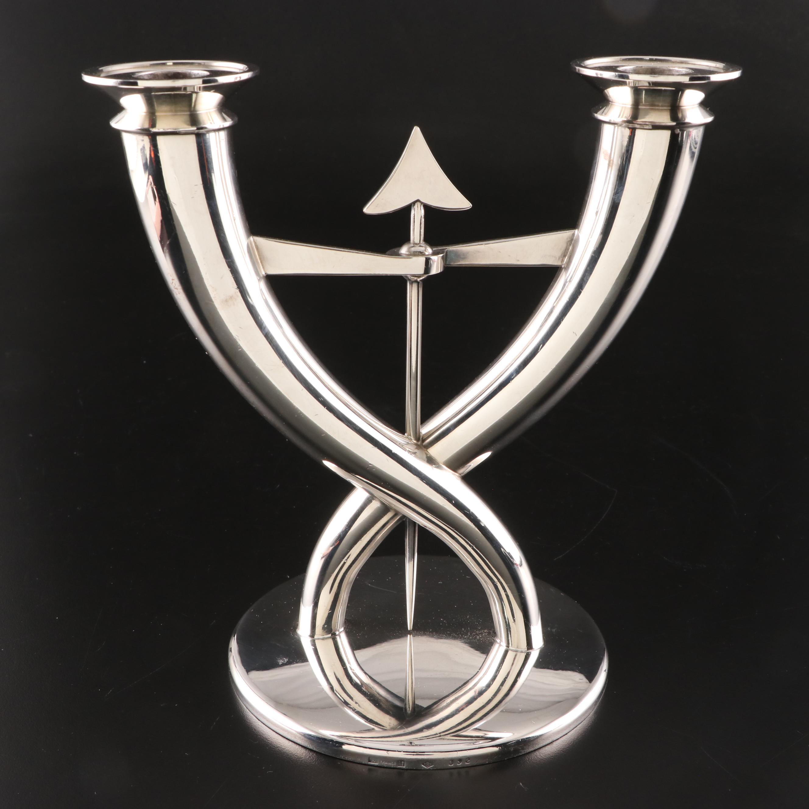 Gio Ponti for Christofle "Fleche" Silver Plate Branch Candelabra