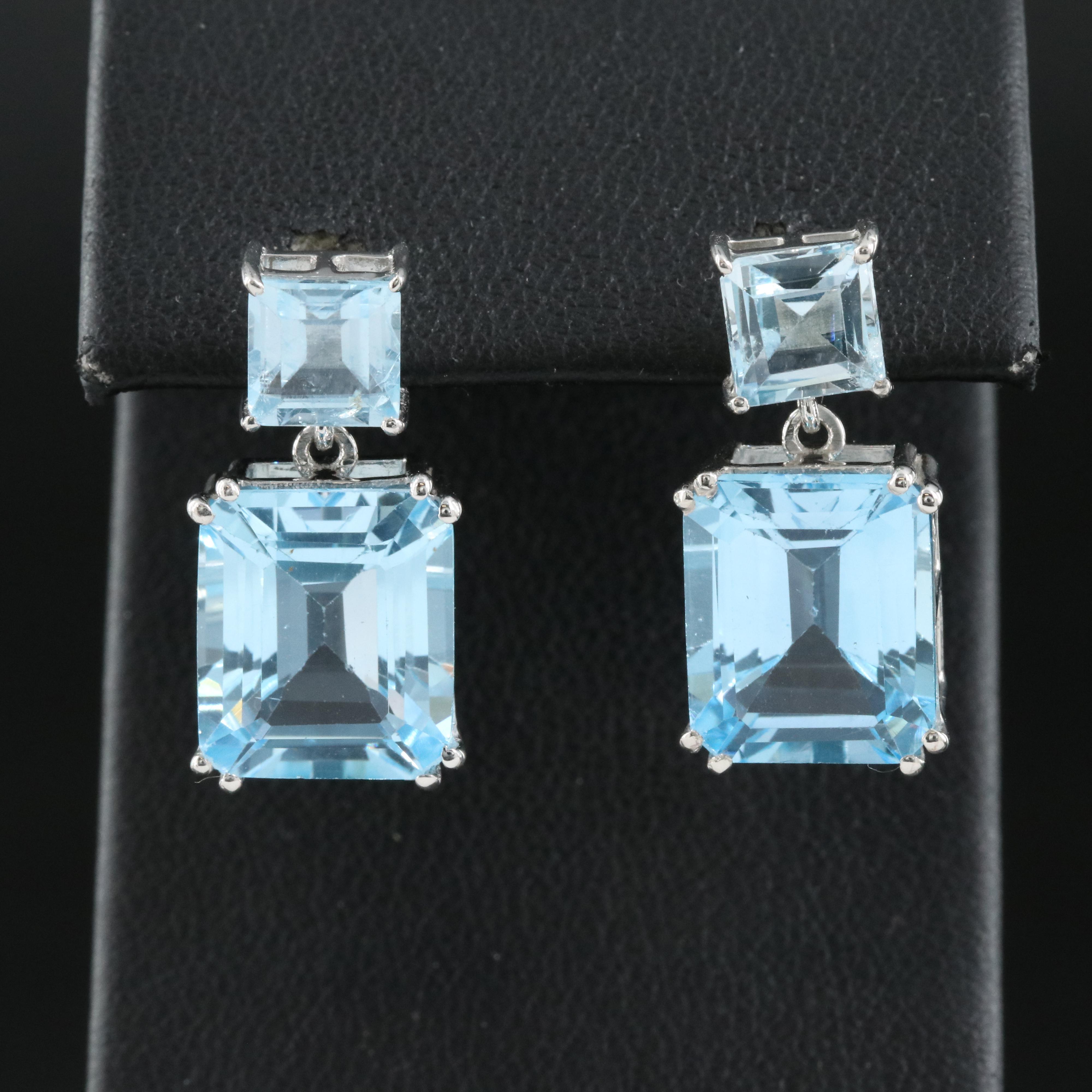Sterling Topaz Dangle Earrings