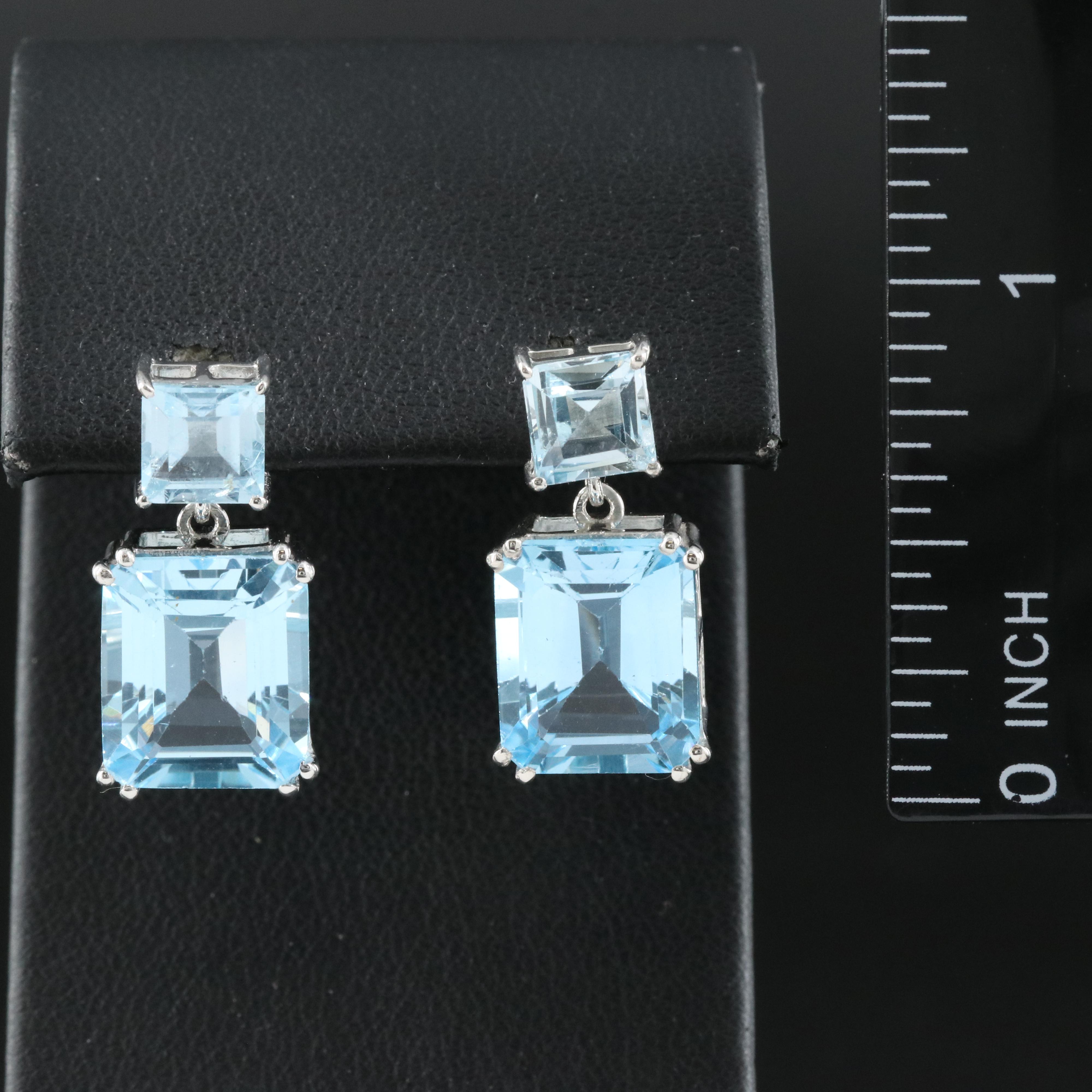 Sterling Topaz Dangle Earrings