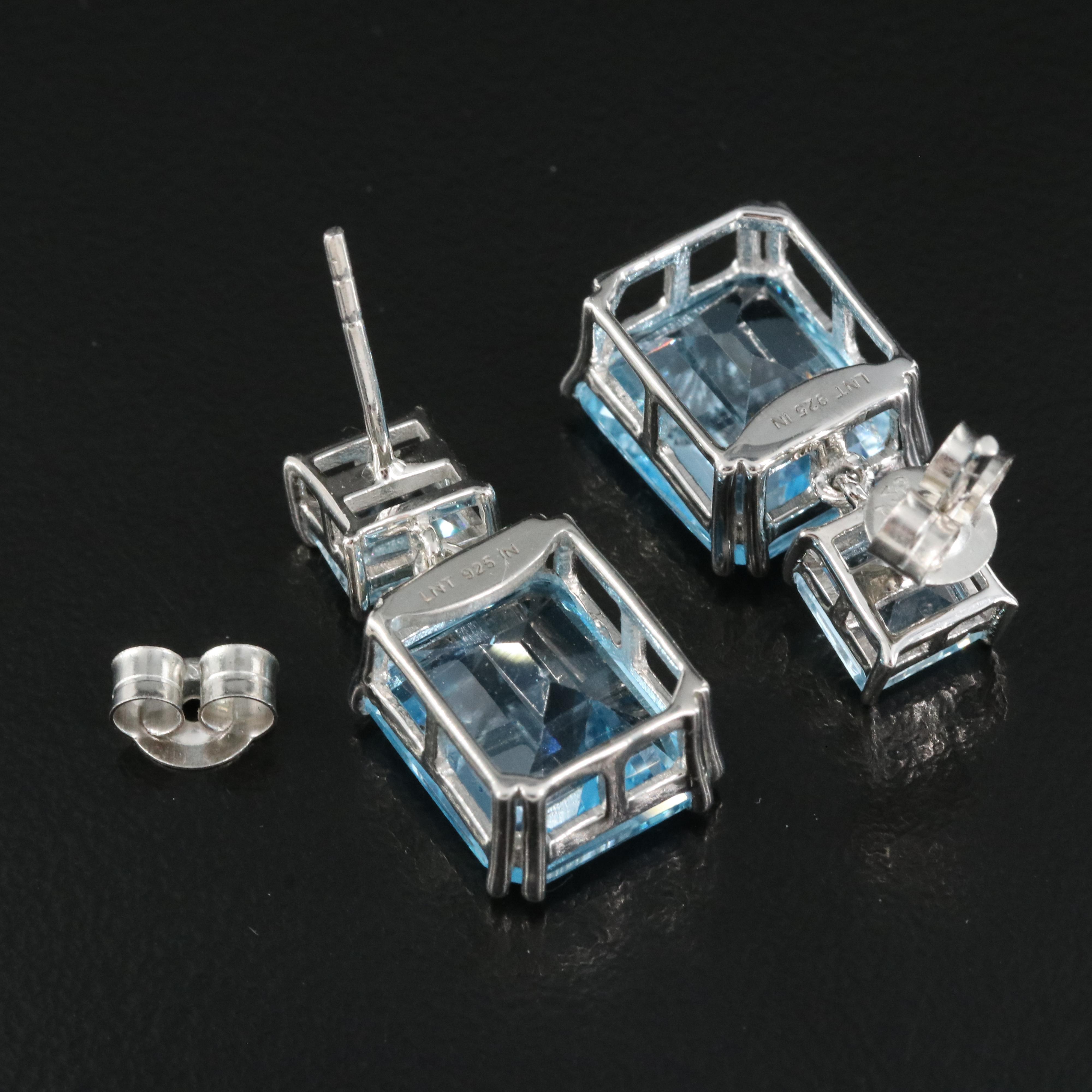 Sterling Topaz Dangle Earrings