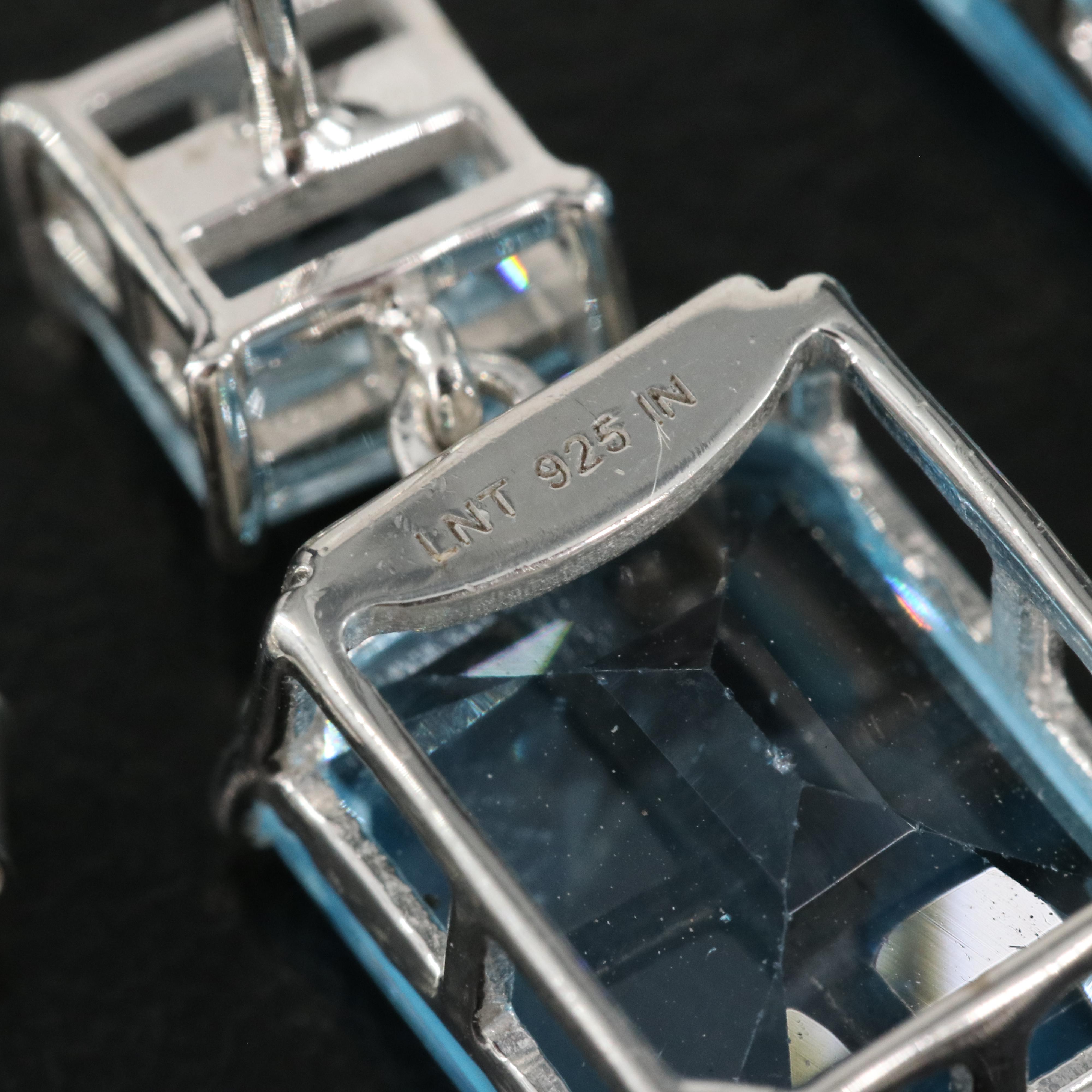 Sterling Topaz Dangle Earrings