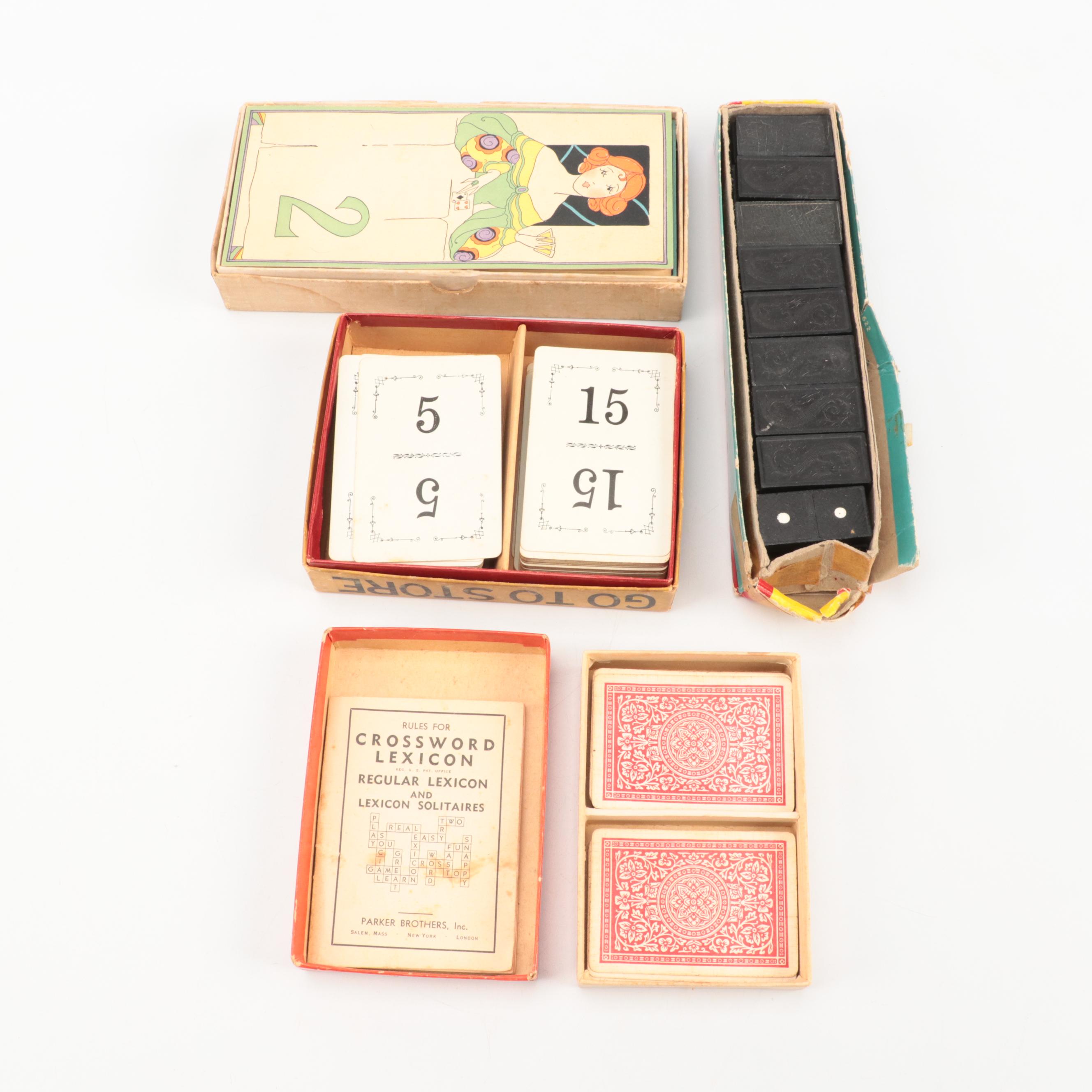 Parker Brothers with Other Playing Cards, Dominoes and Bridge Score Cards