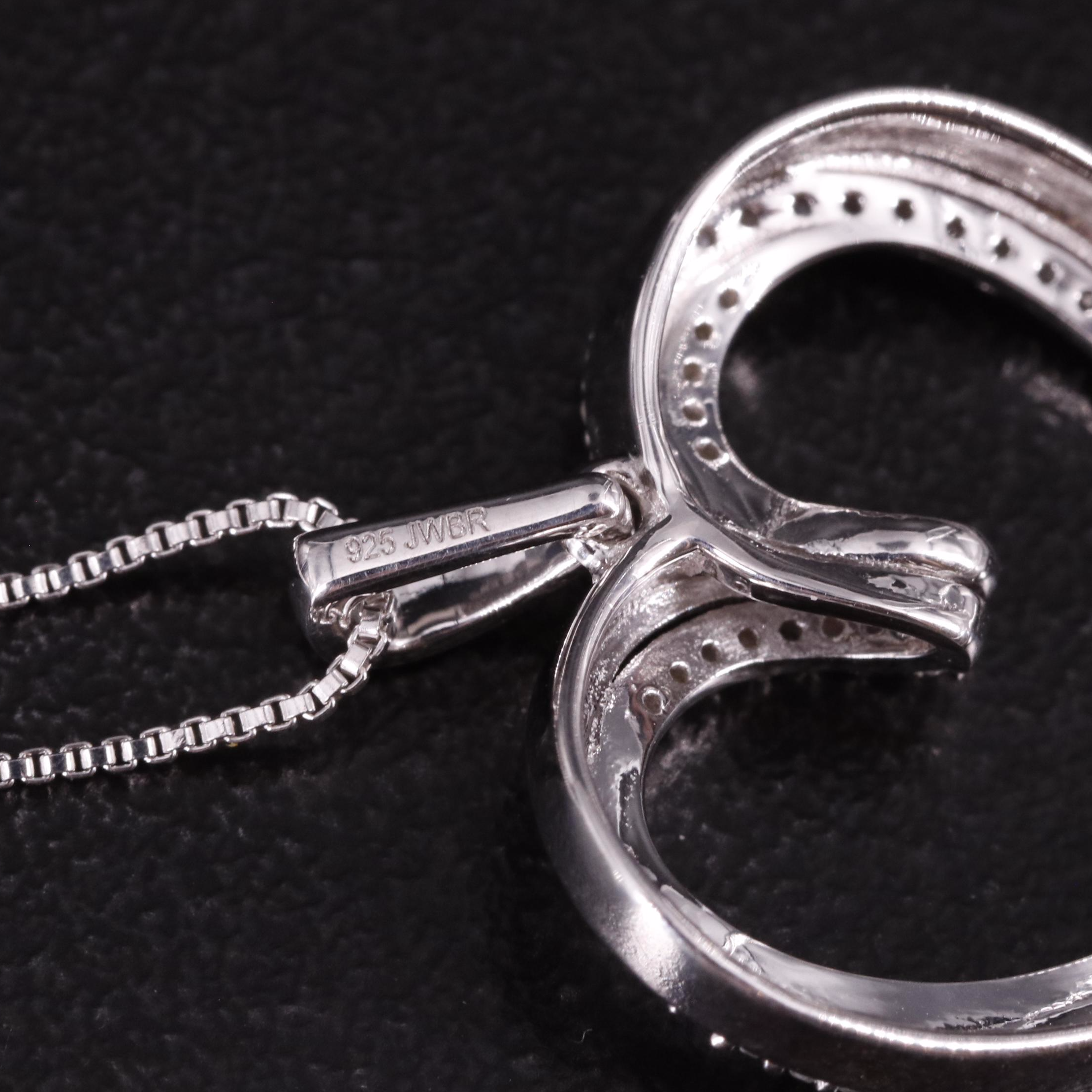 Sterling Diamond Heart Pendant Necklace