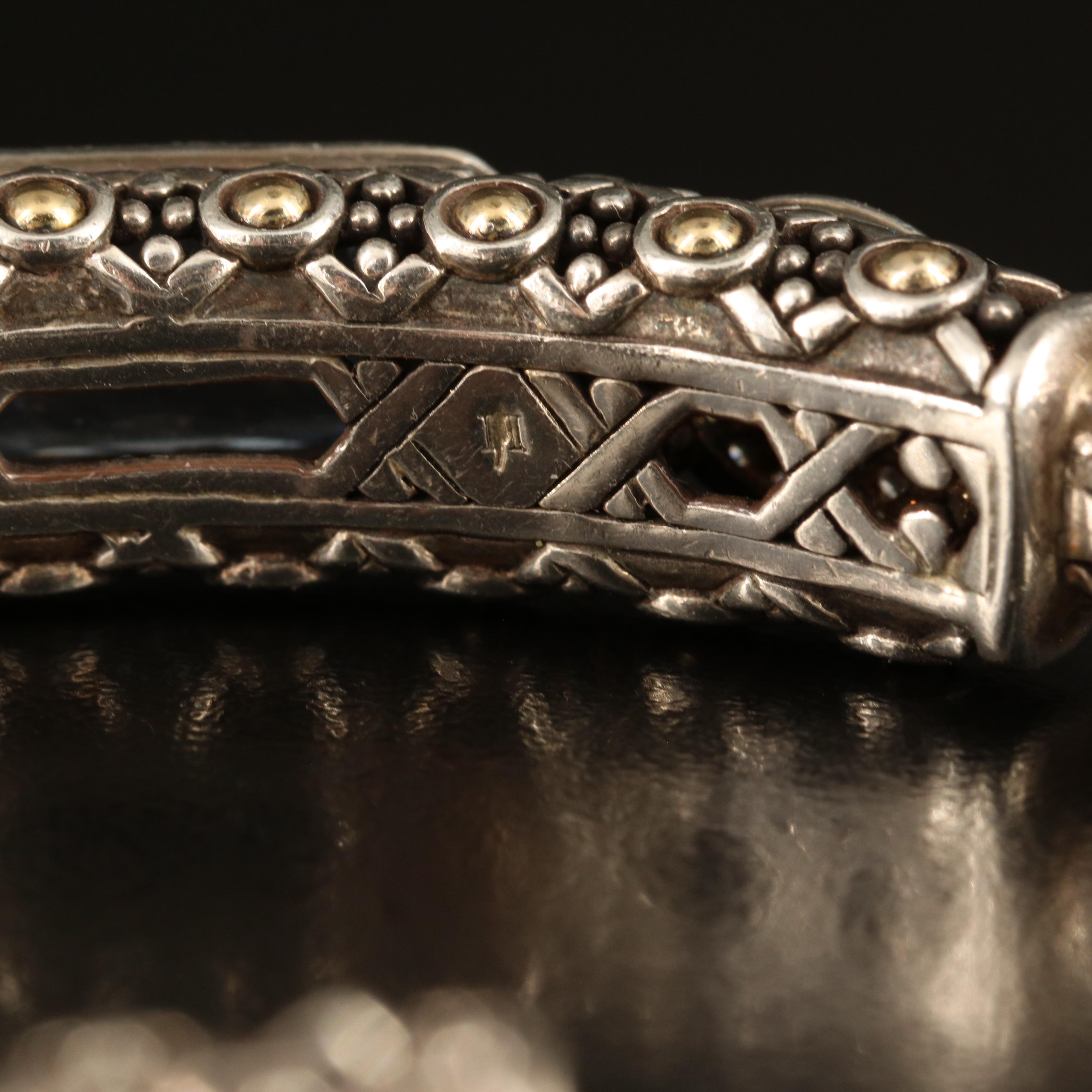 John Hardy Sterling London Blue Topaz and Diamond Bracelet with 14K Accents