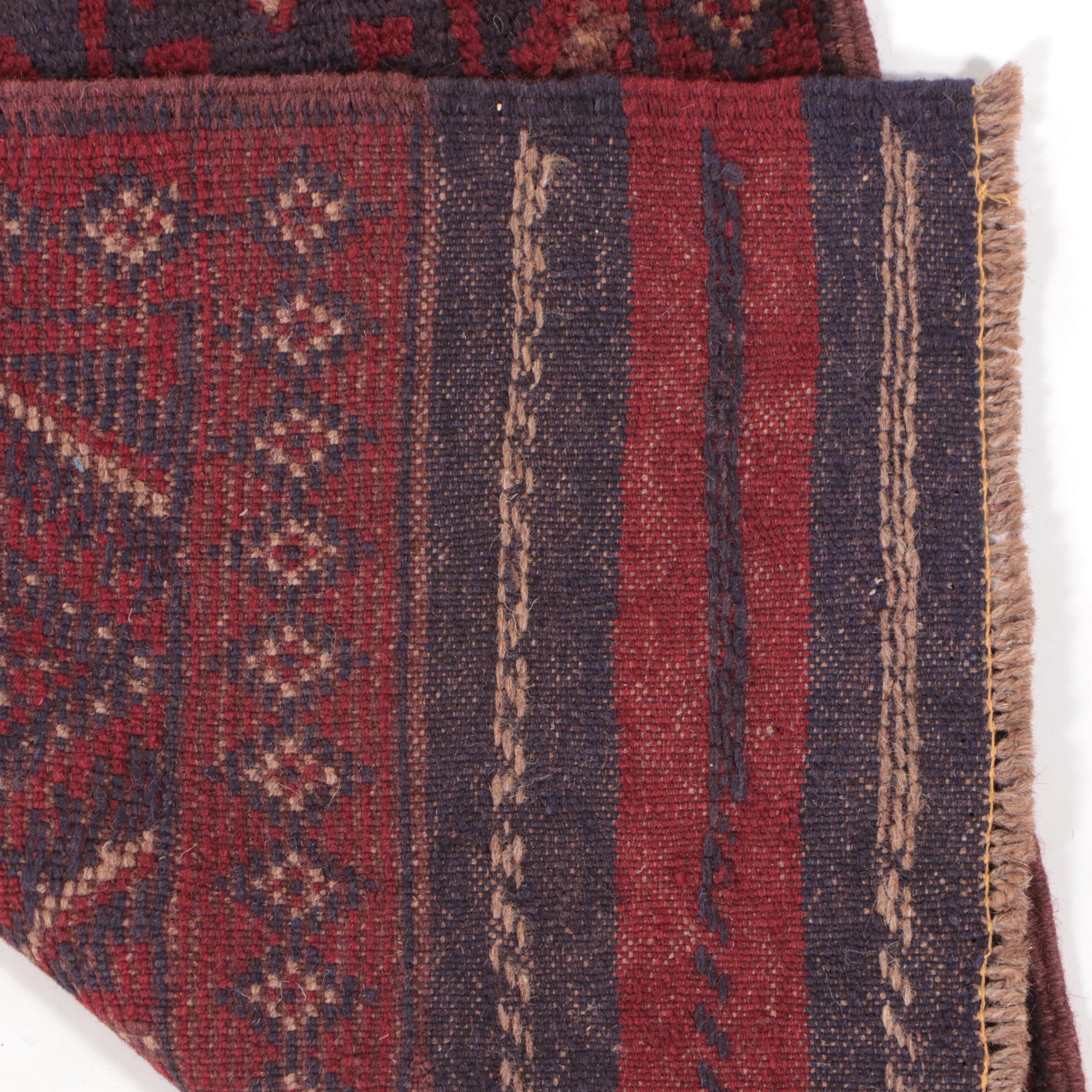 2'1 x 8'9 Hand-Knotted Afghan Mixed Technique Carpet Runner