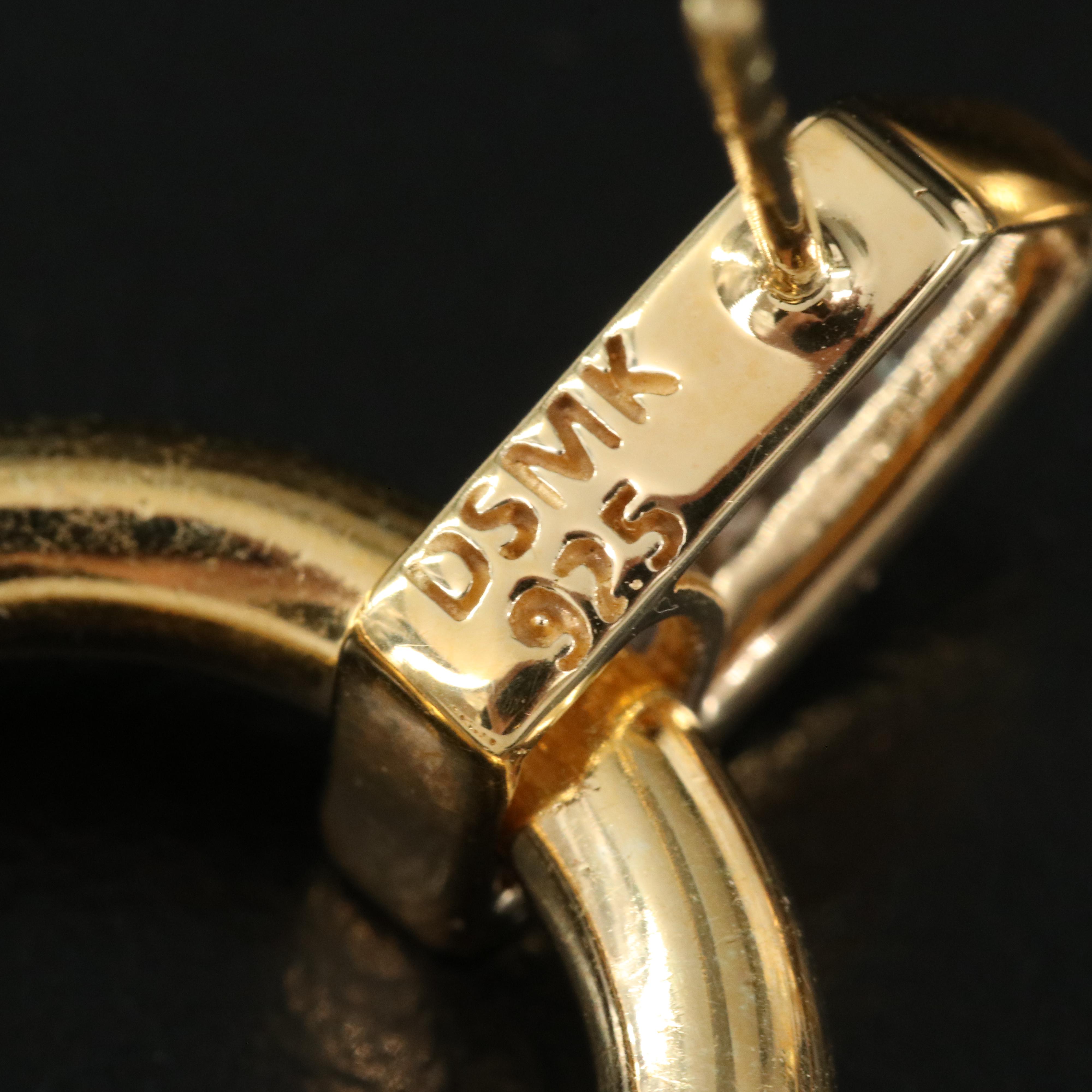 Sterling Silver Cubic Zirconia Door Knocker Earrings