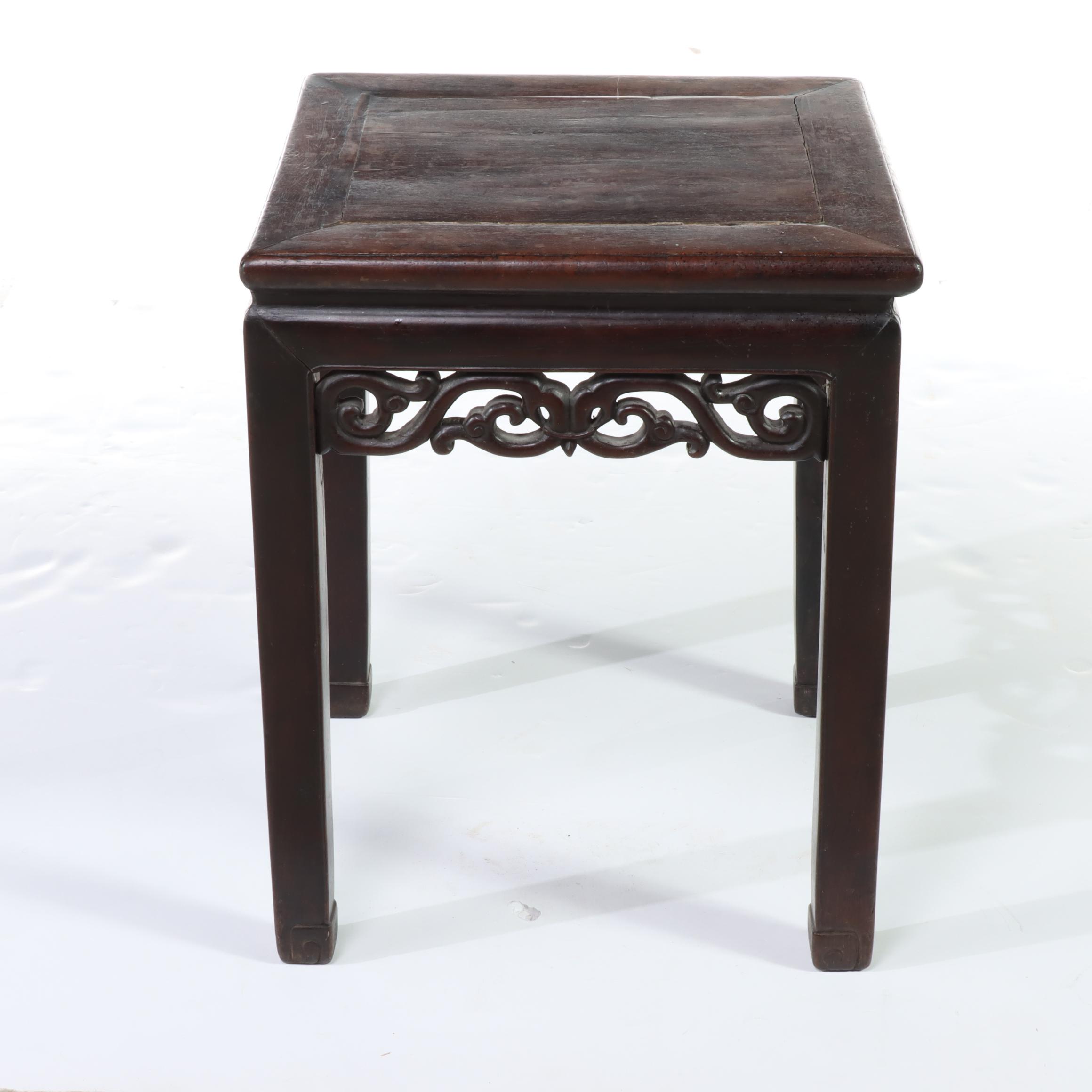 Chinese Carved Hardwood Side Table