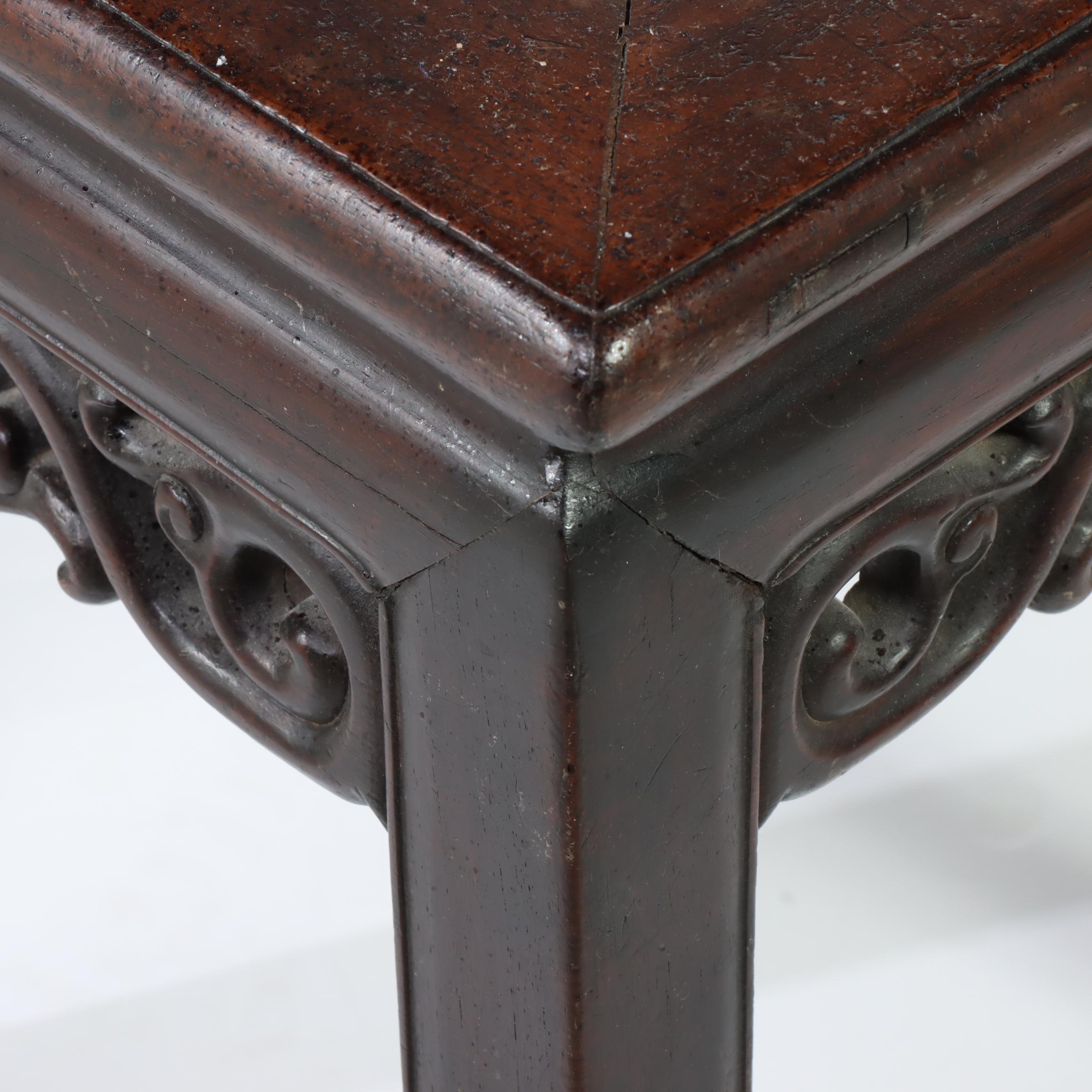 Chinese Carved Hardwood Side Table