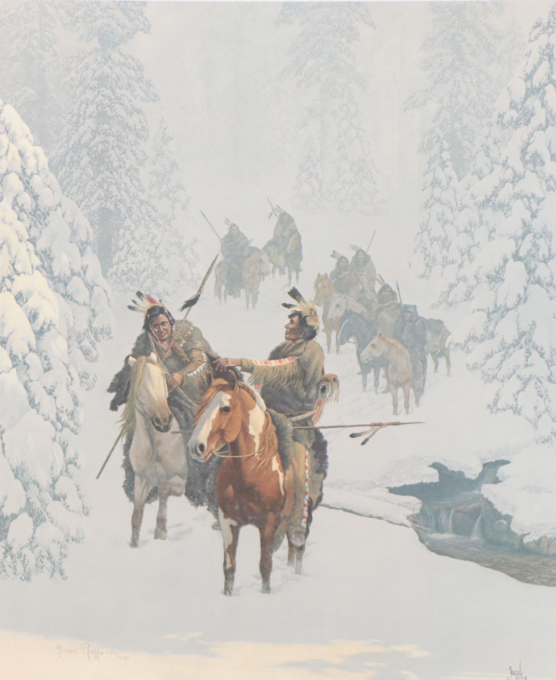 Jacob Pfeiffer Offset Lithograph "Out of Winter's Silence," Late 20th Century