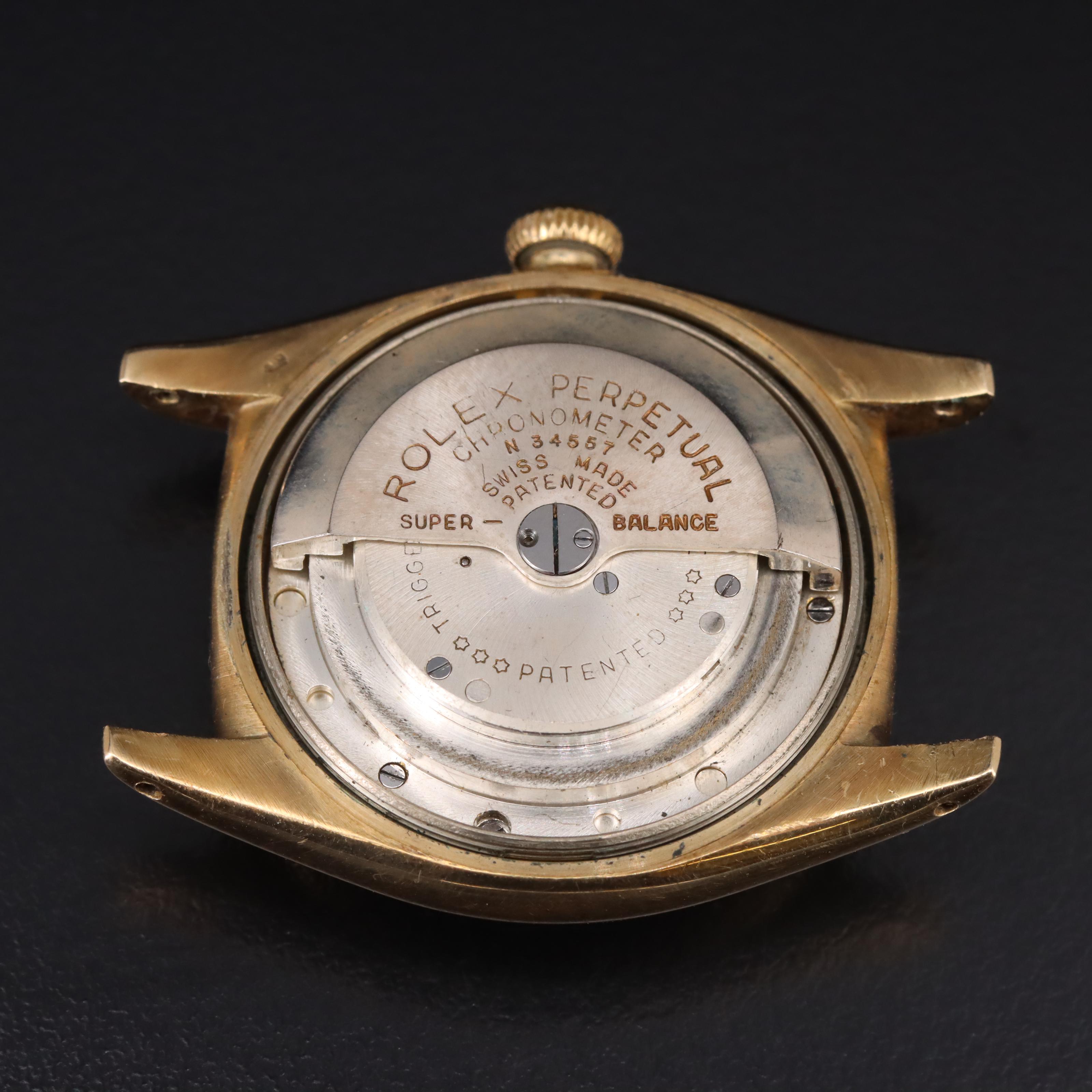 1947 Rolex 14K Oyster Perpetual Chronometer Bubble Back Watch