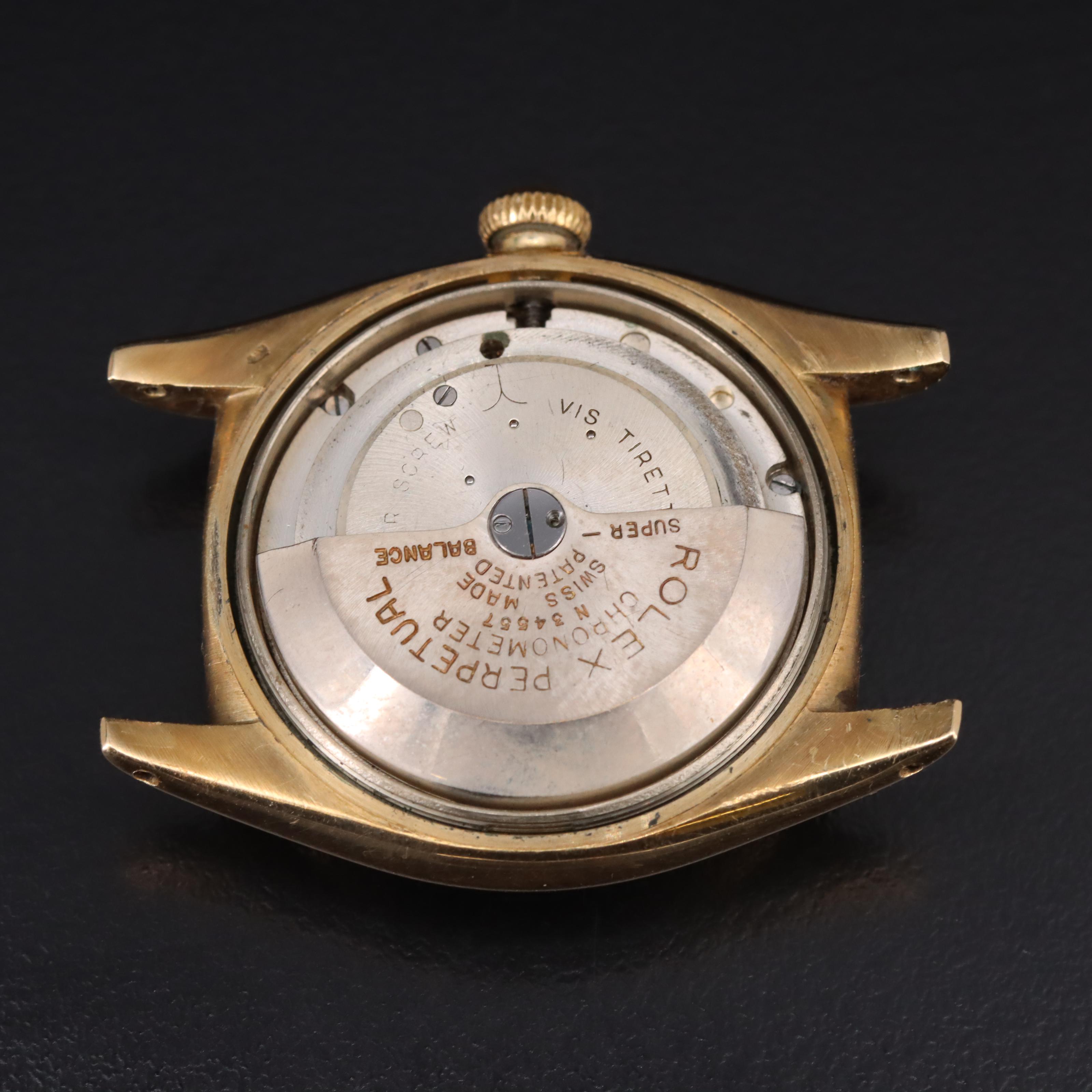 1947 Rolex 14K Oyster Perpetual Chronometer Bubble Back Watch