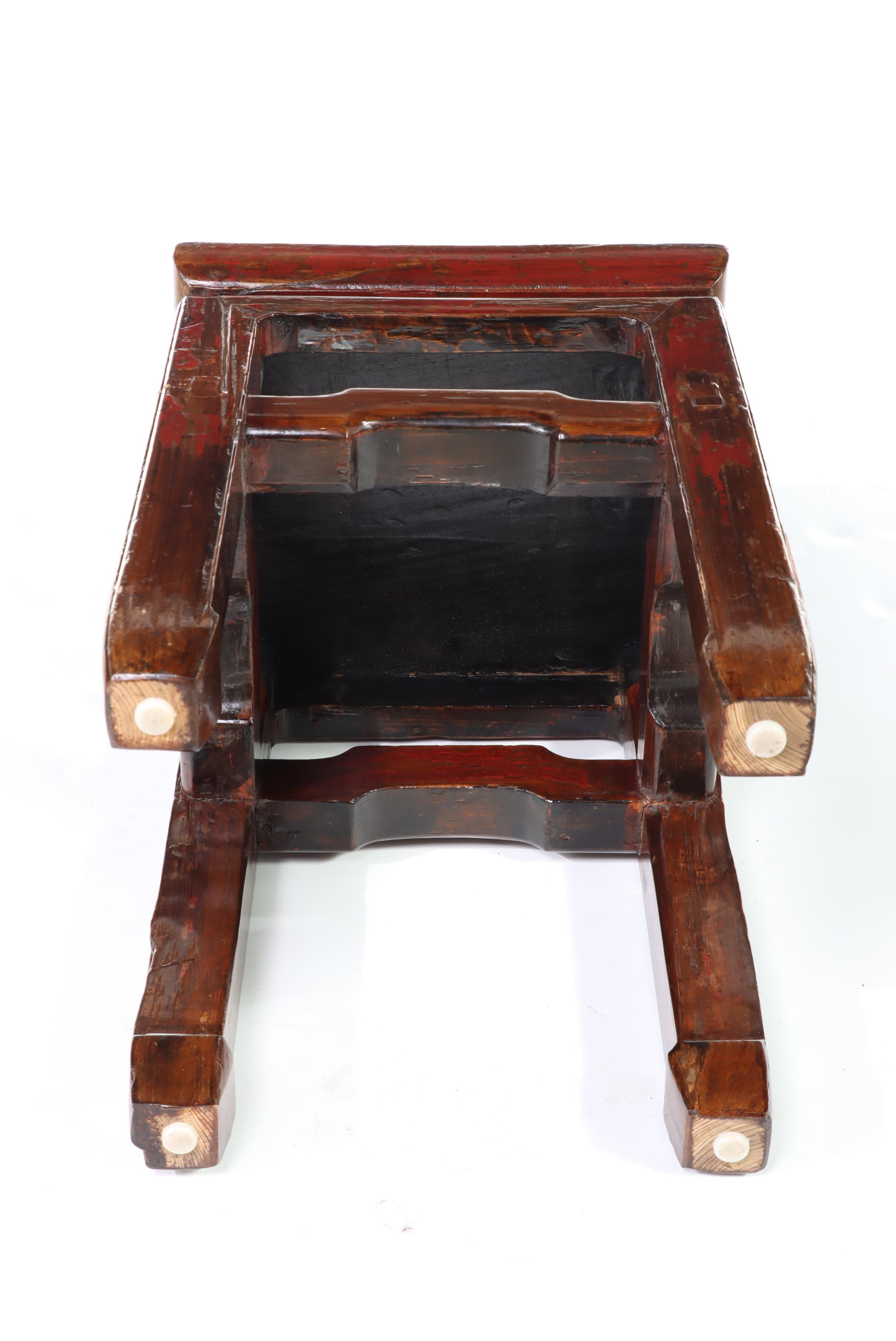 Chinese Lacquered Hardwood Side Table
