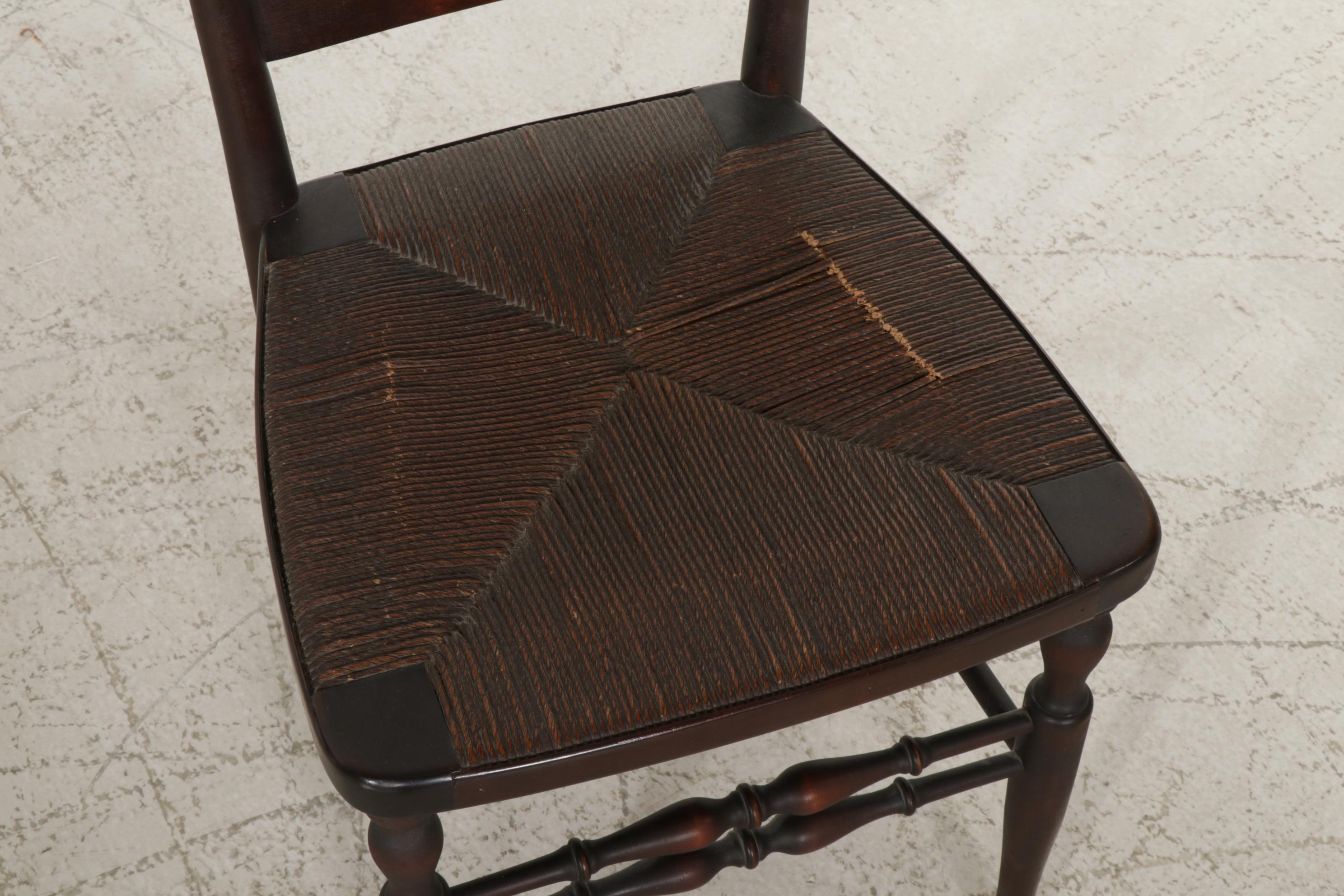 Early American Style Walnut-Finish Spinet Desk, Chair and Mirror