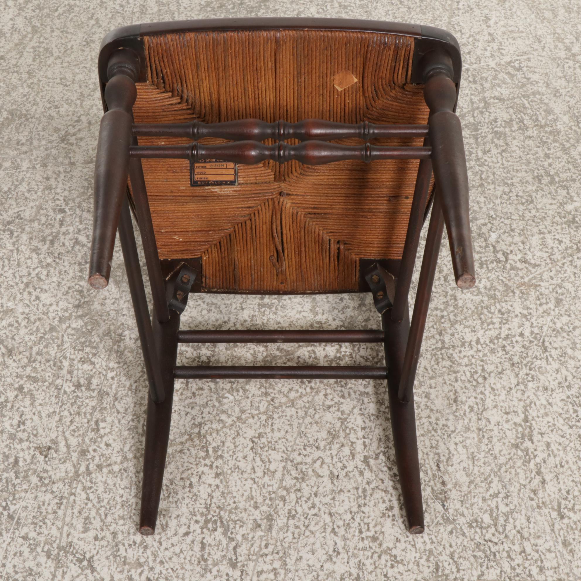 Early American Style Walnut-Finish Spinet Desk, Chair and Mirror