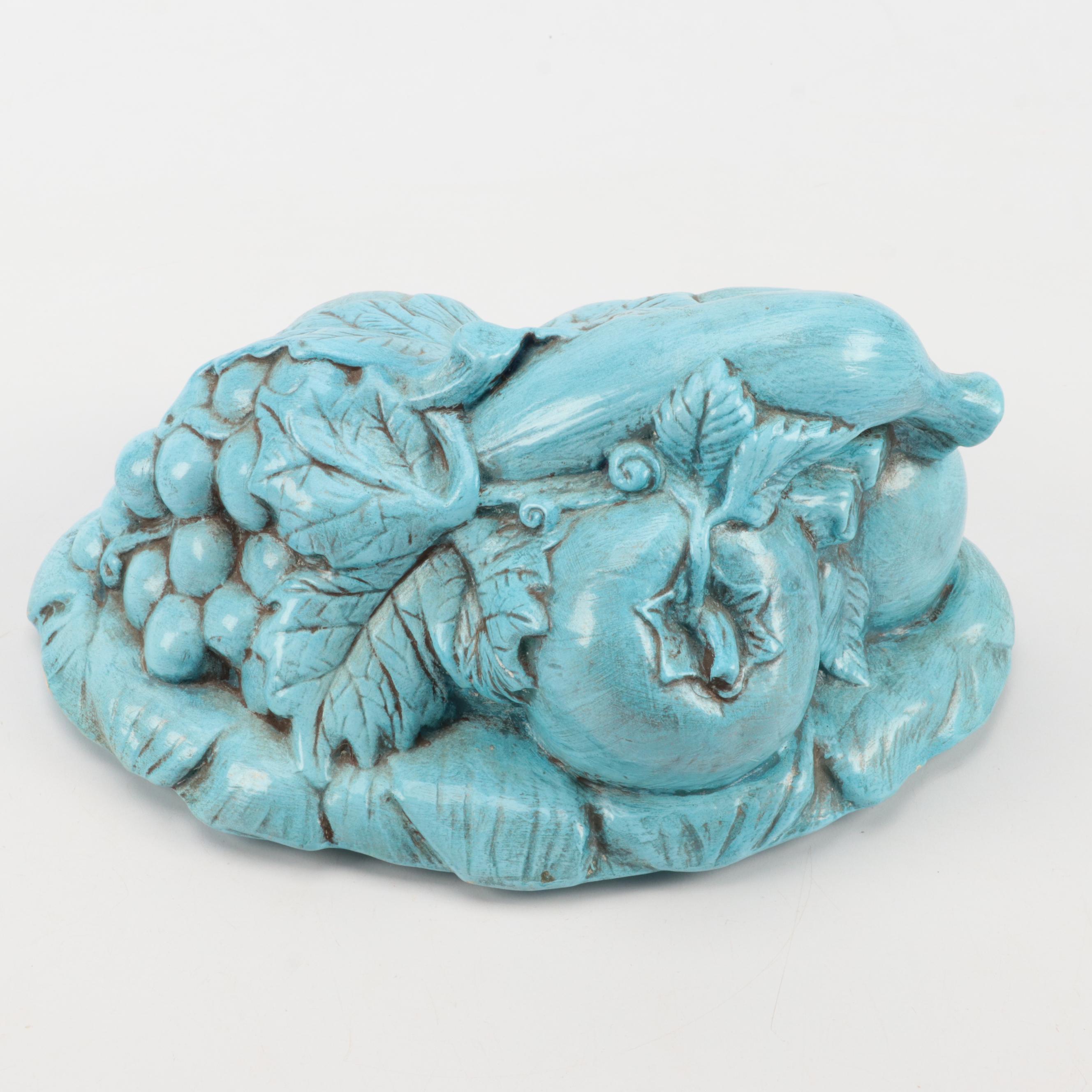 McCoy Pottery Grape Vine Pitcher with Fruit Basket Bowl and Teapot Wall Pockets