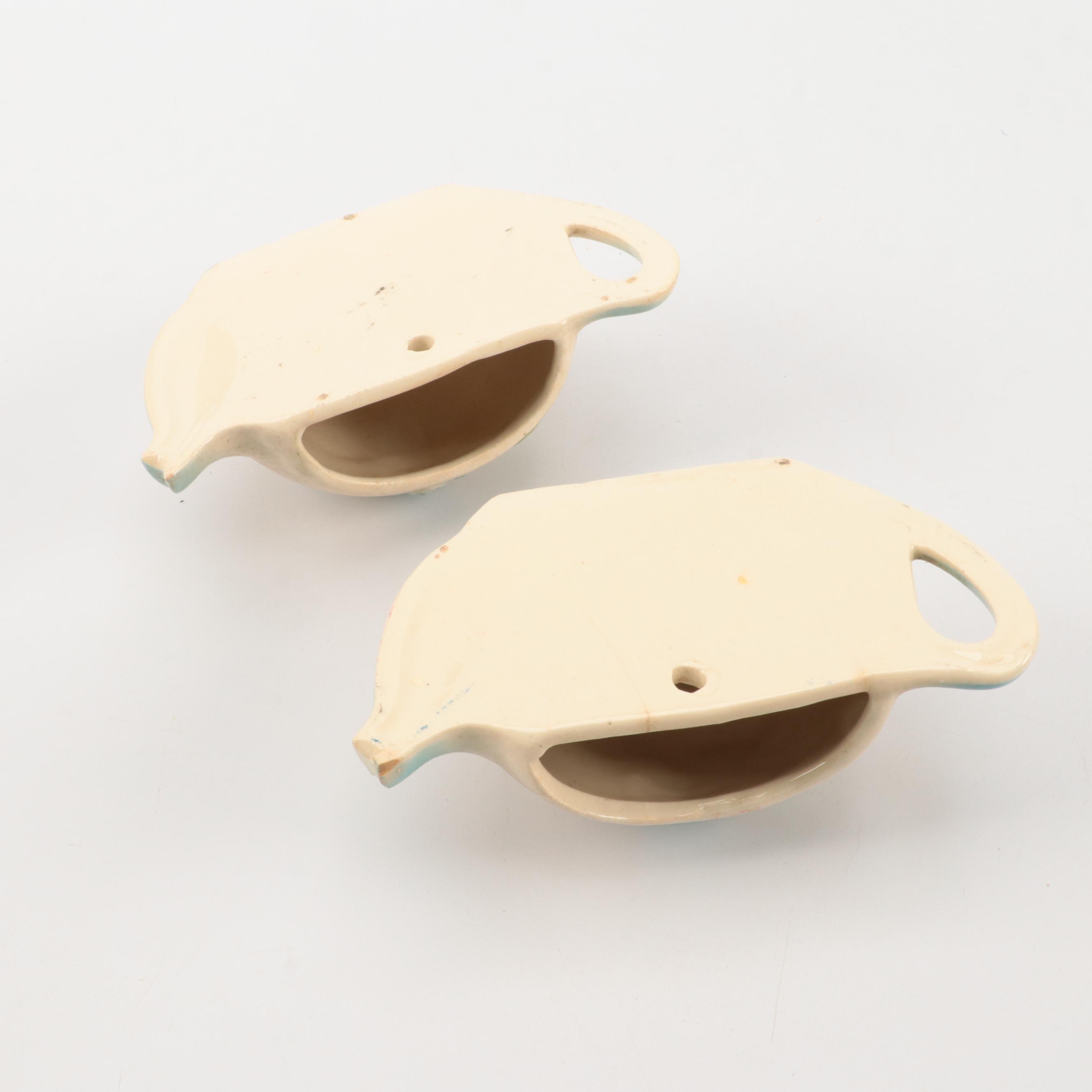 McCoy Pottery Grape Vine Pitcher with Fruit Basket Bowl and Teapot Wall Pockets