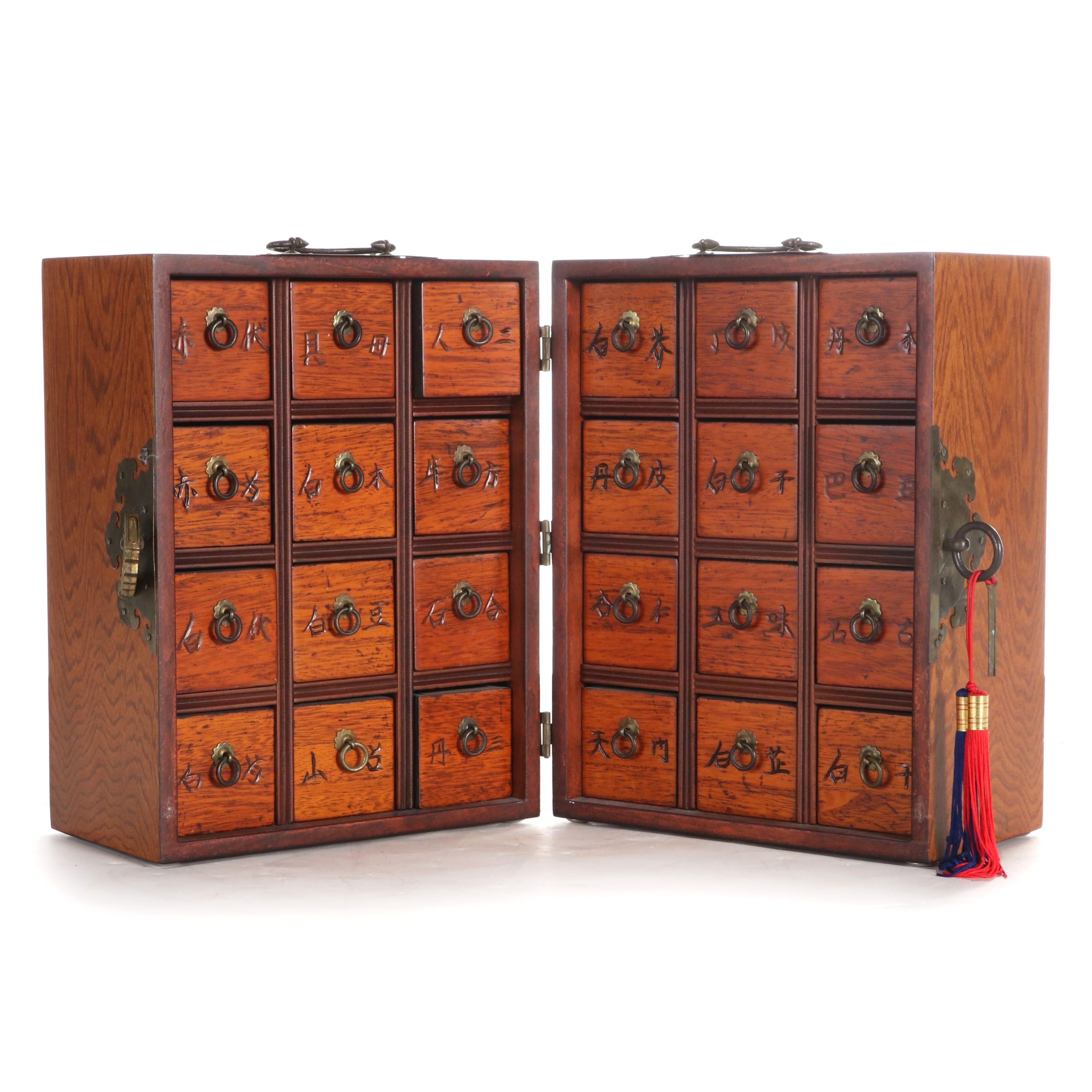 Chinese Brass Mounted Portable Apothecary Chest