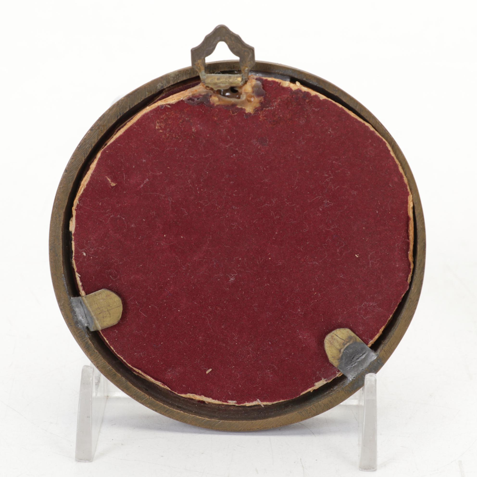 Miniature Celluloid Portrait Oil Paintings of Women, Early 20th Century