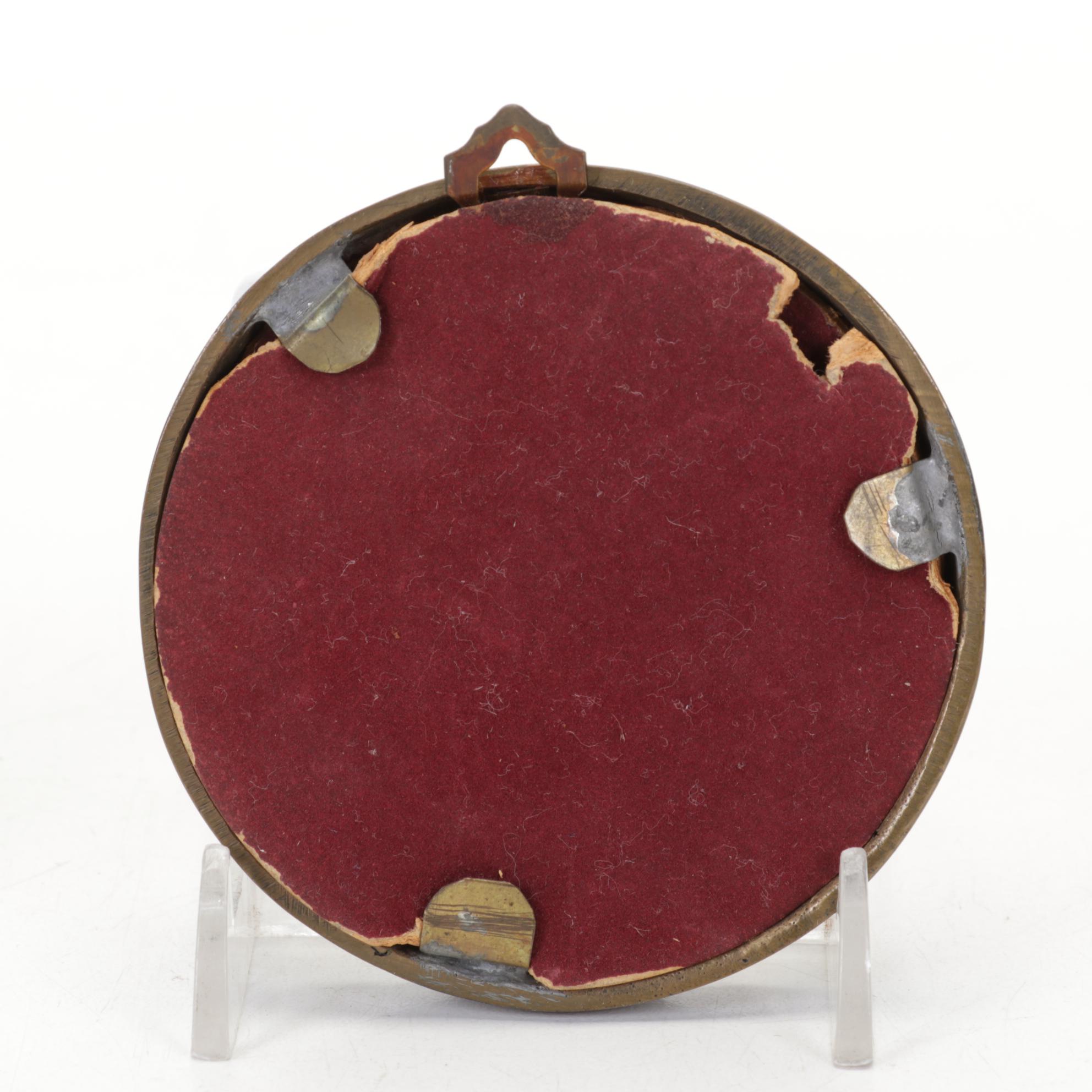 Miniature Celluloid Portrait Oil Paintings of Women, Early 20th Century