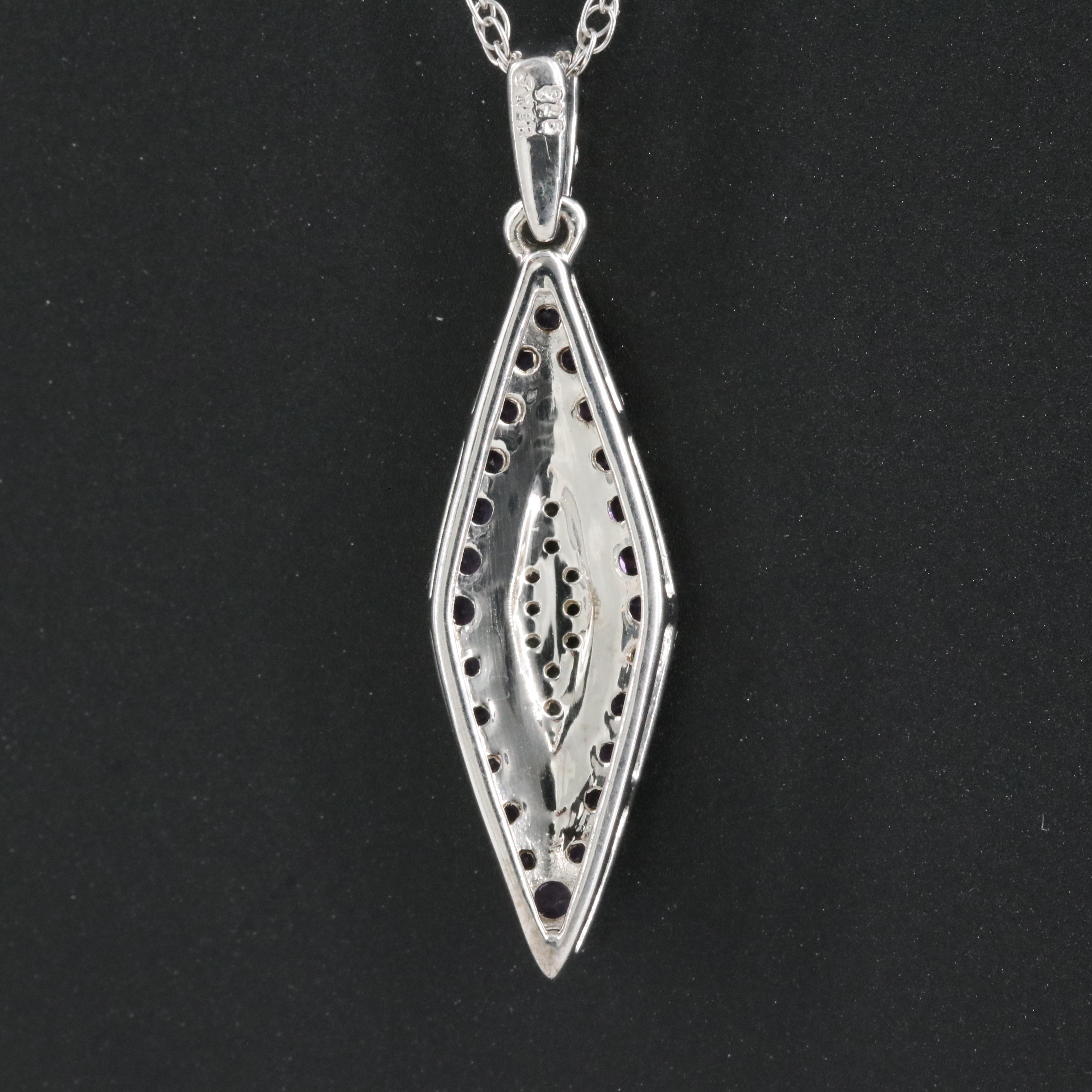 Sterling Amethyst and Sapphire Pendant Necklace