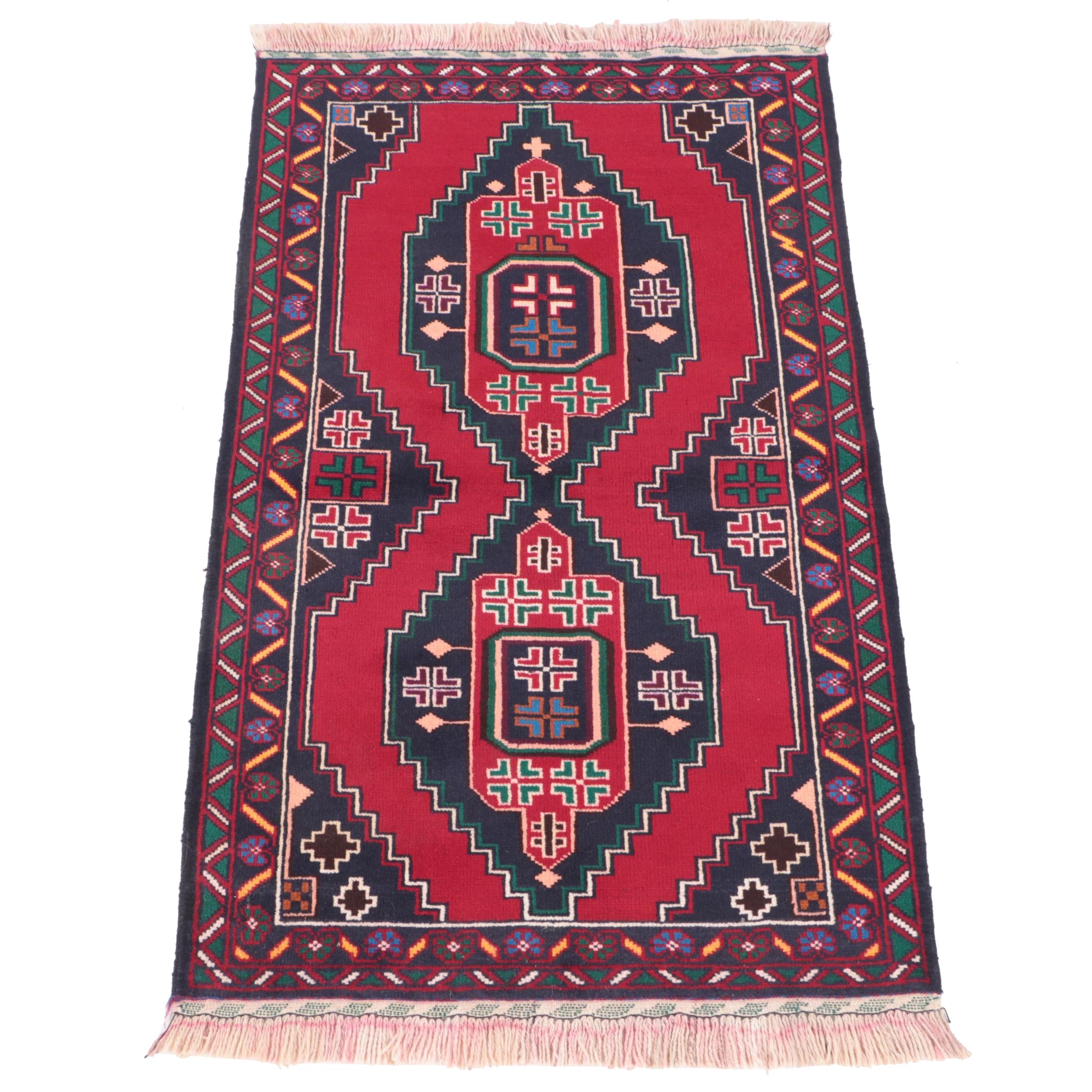 2'10 x 5' Hand-Knotted Afghan Baluch Accent Rug