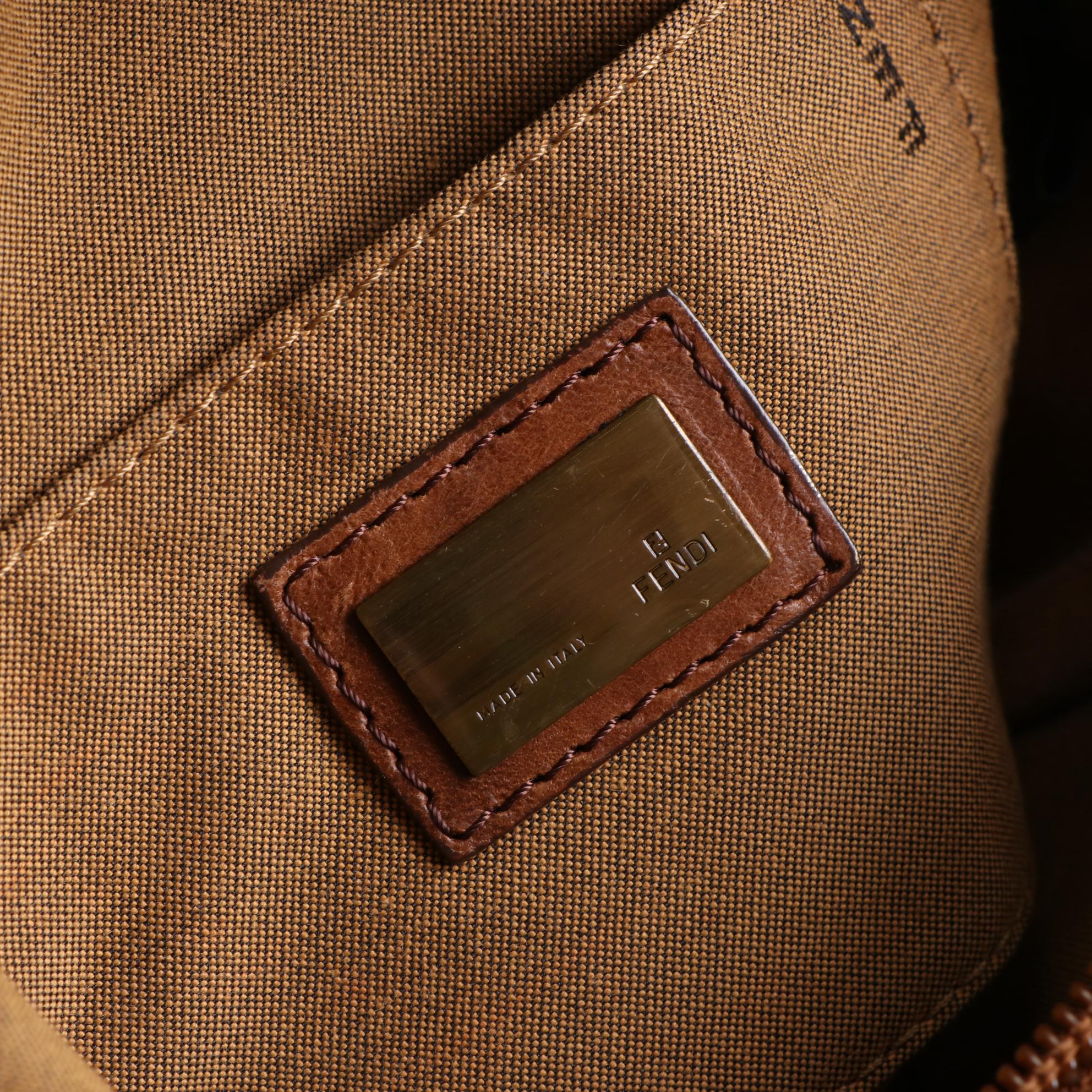 Fendi Zip-Around Crossbody in Zucca Canvas and Leather