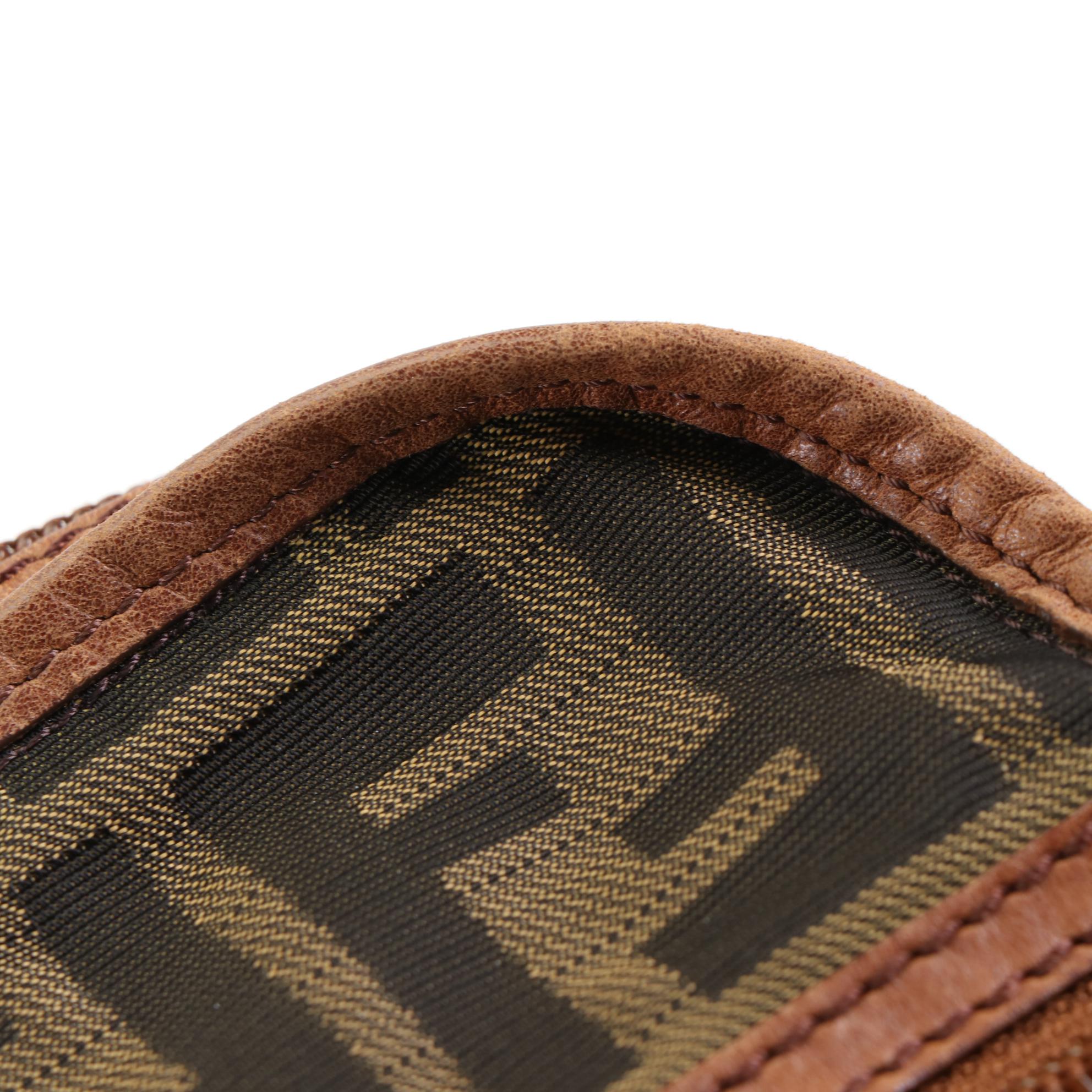 Fendi Zip-Around Crossbody in Zucca Canvas and Leather