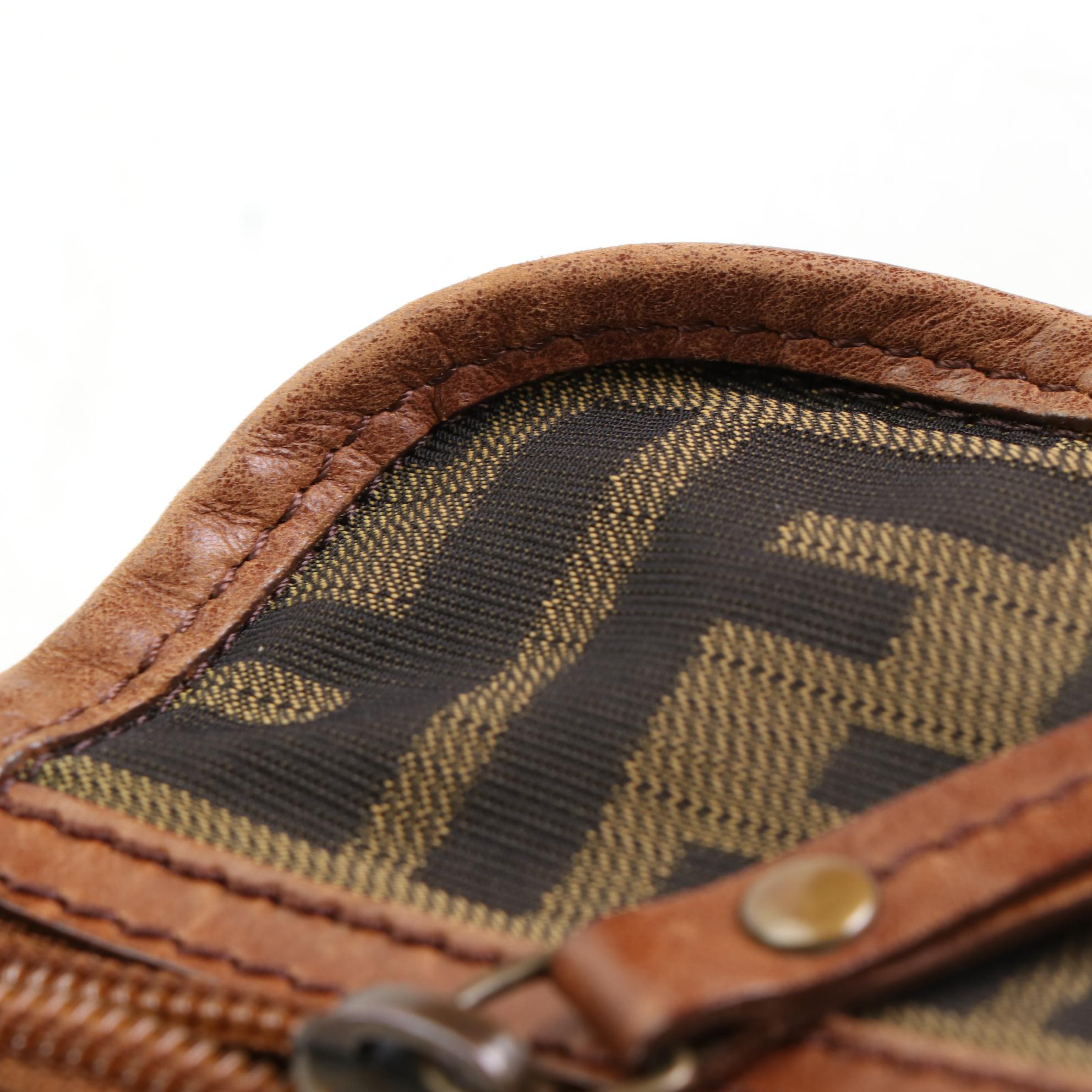 Fendi Zip-Around Crossbody in Zucca Canvas and Leather