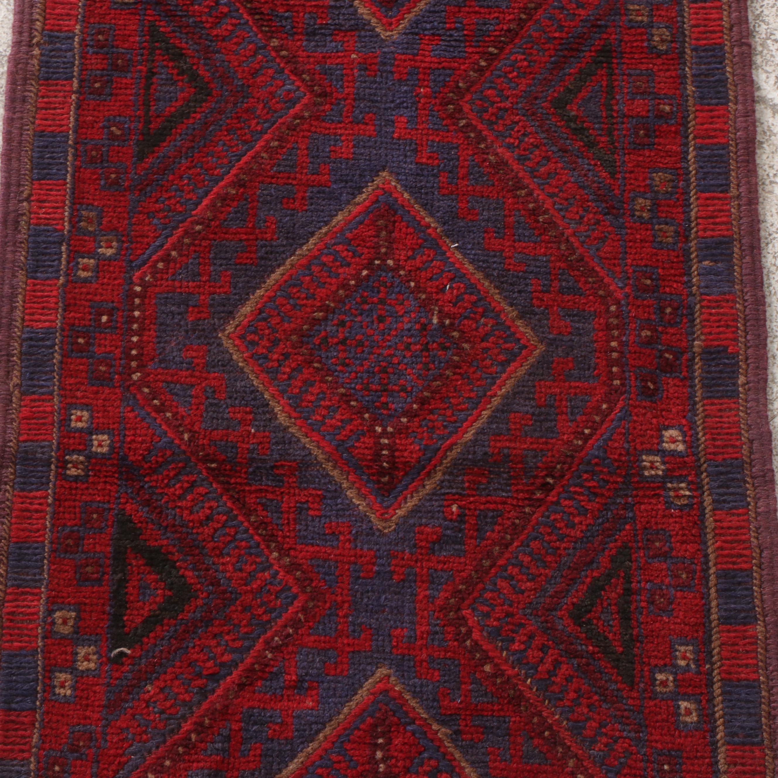 2'1 x 7'11 Hand-Knotted Afghan Mixed Technique Carpet Runner