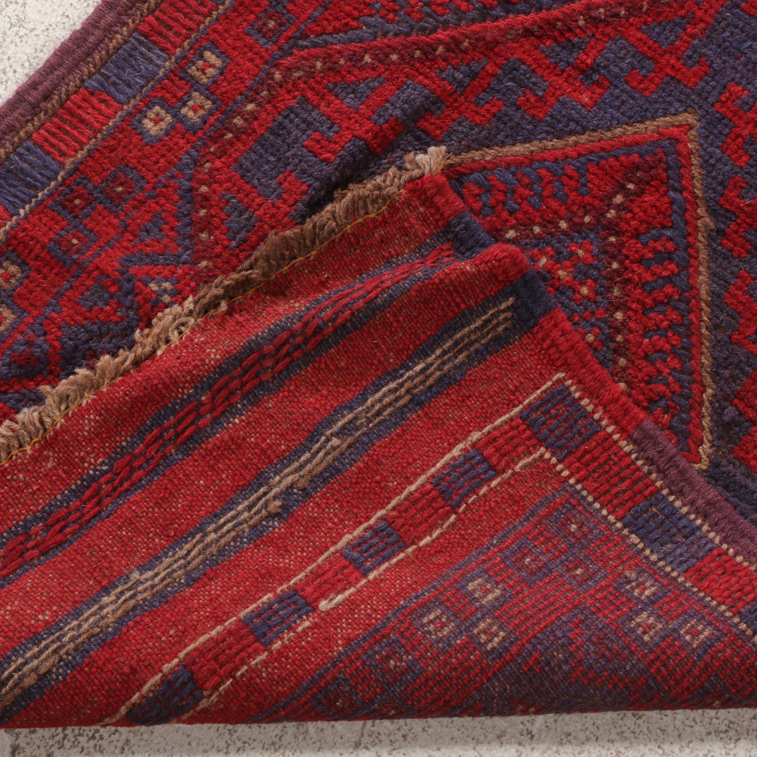 2'1 x 7'11 Hand-Knotted Afghan Mixed Technique Carpet Runner