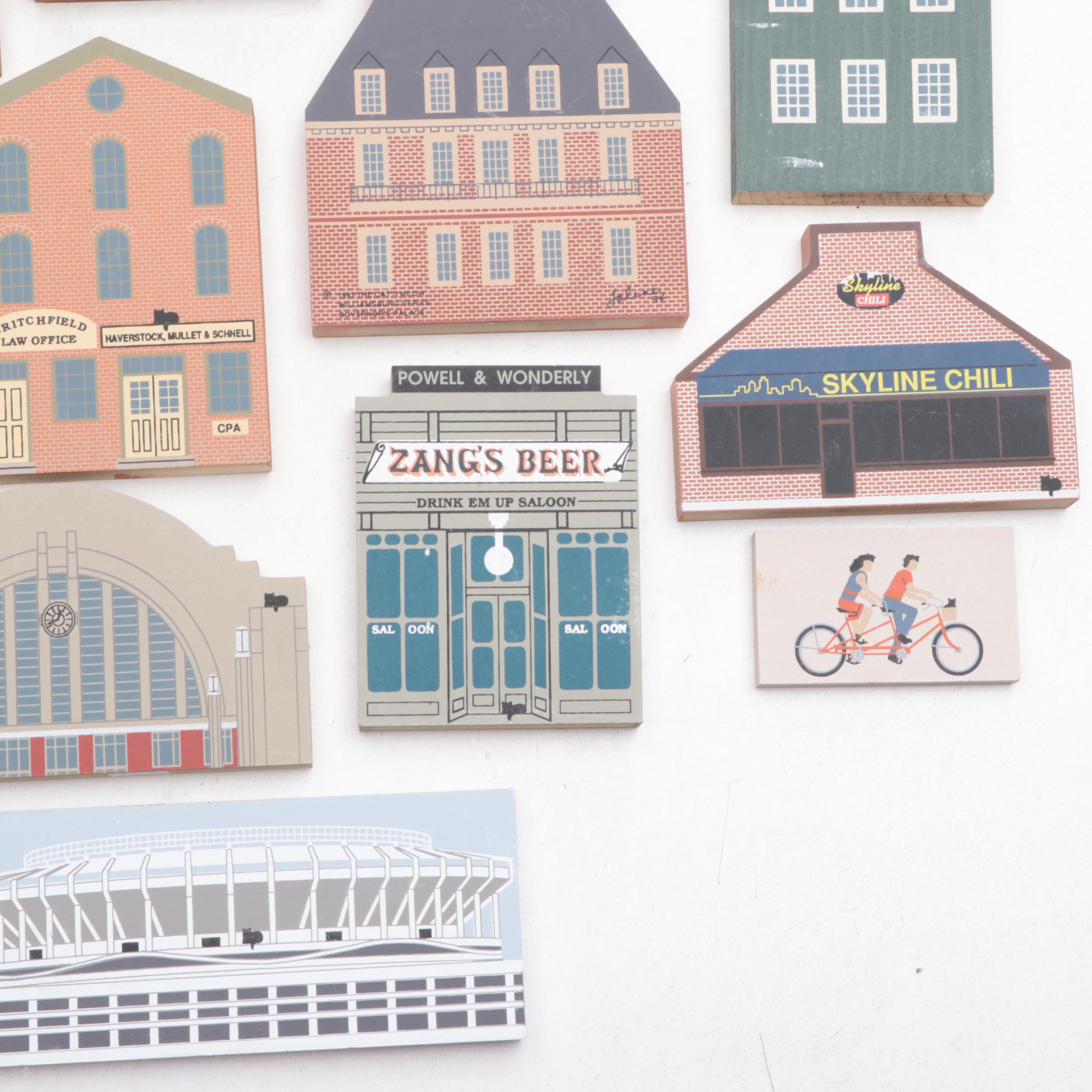 The Cat's Meow "Skyline Chili", "Cincinnati Gardens" and Other Wooden Figures