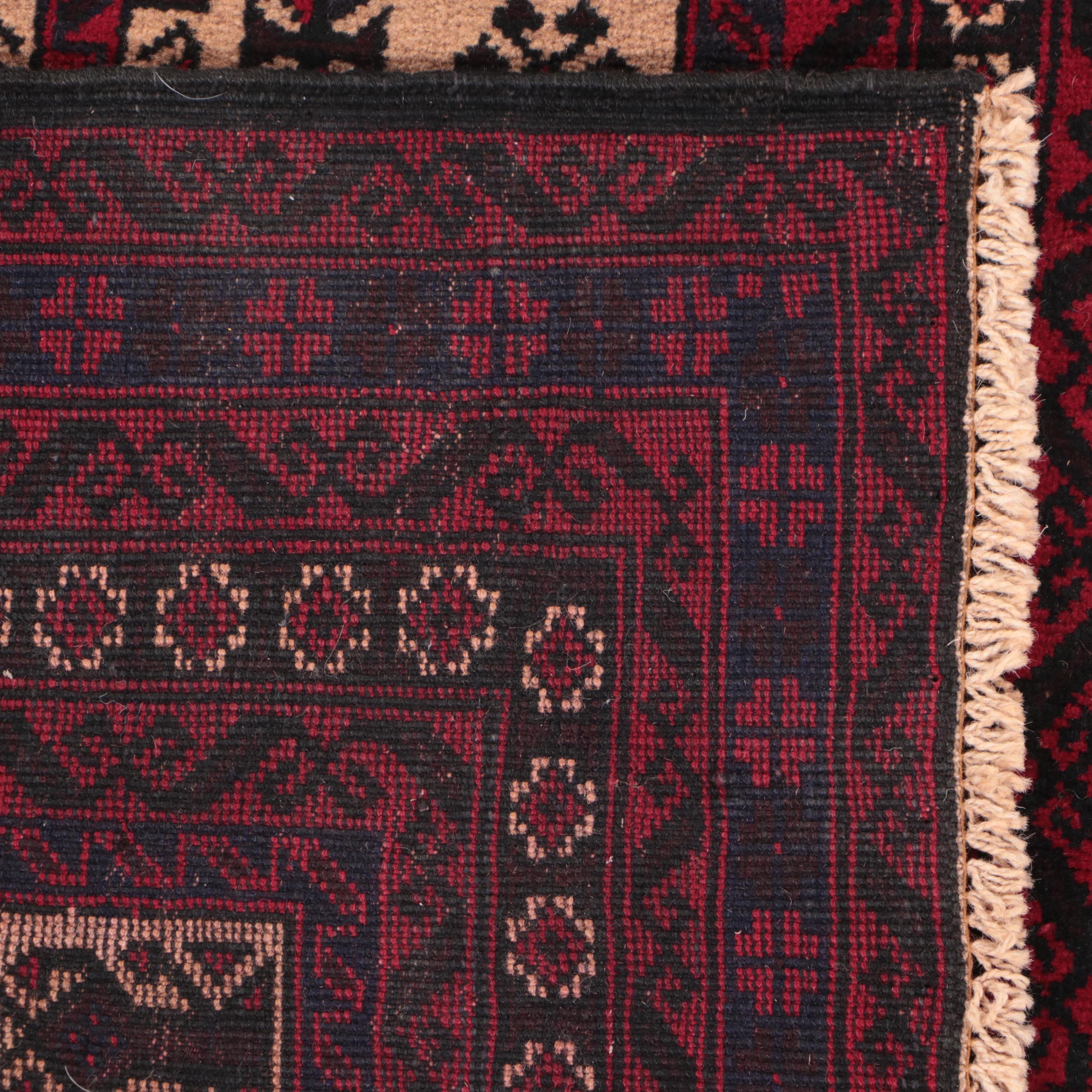 2'11 x 4'6 Hand-Knotted Afghan Baluch Prayer Rug