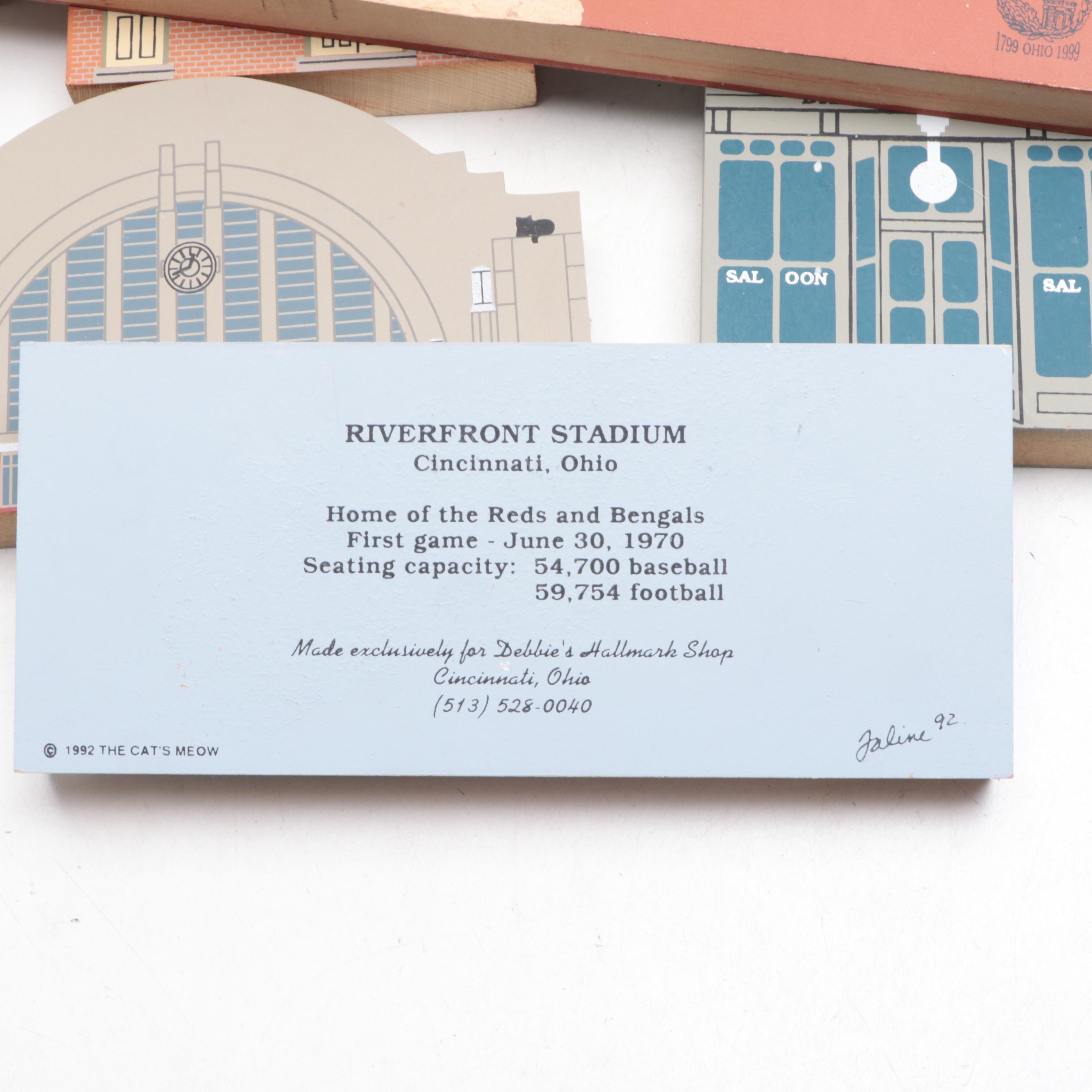 The Cat's Meow "Skyline Chili", "Cincinnati Gardens" and Other Wooden Figures