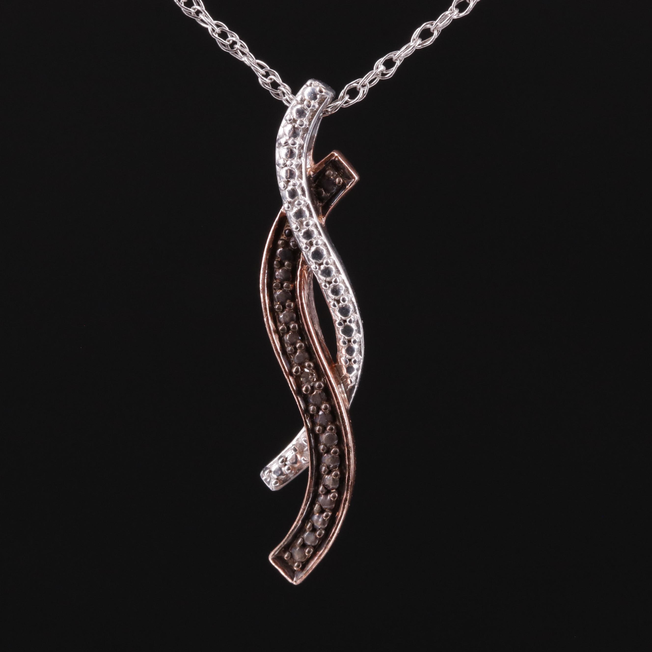 Sterling Diamond Pendant Necklace