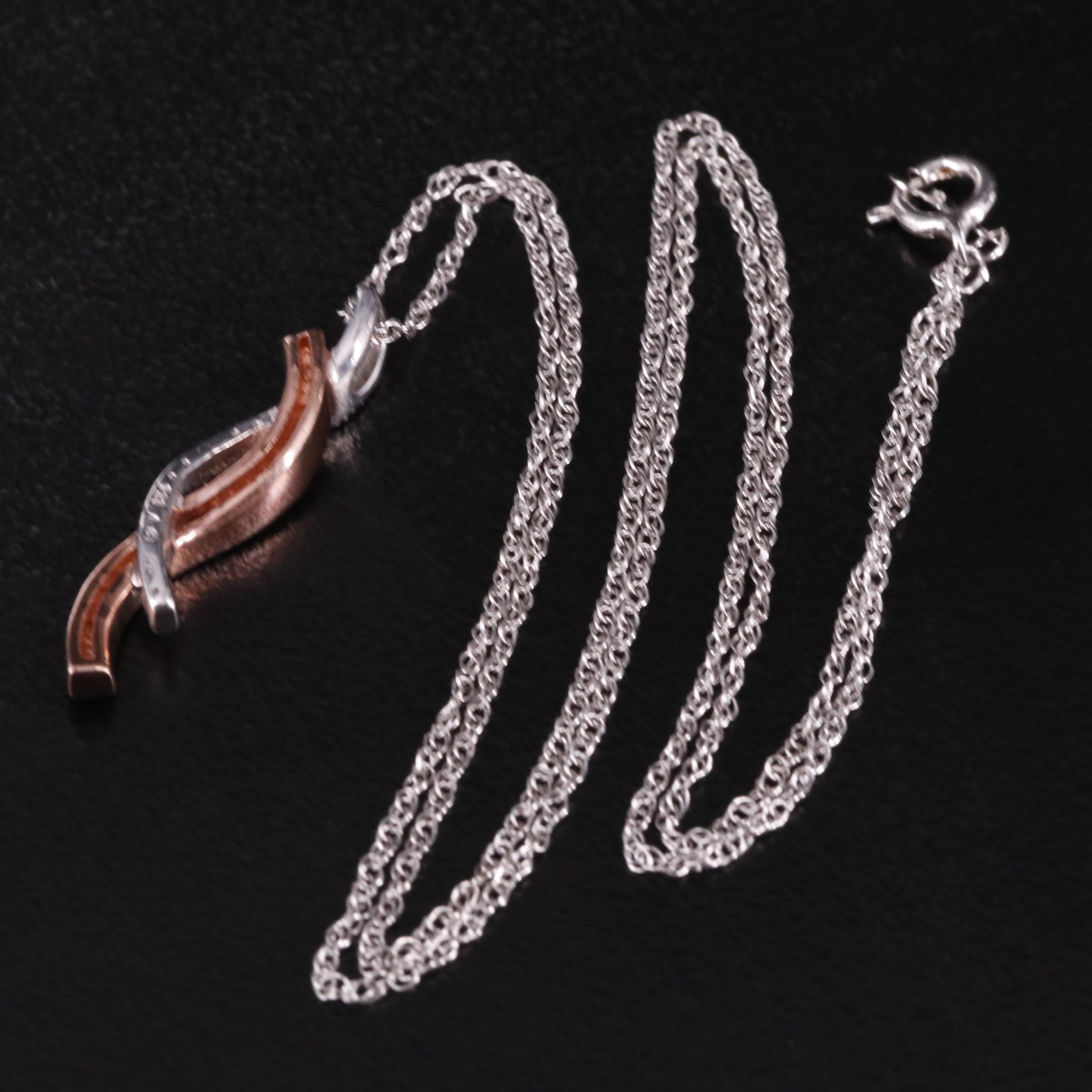 Sterling Diamond Pendant Necklace