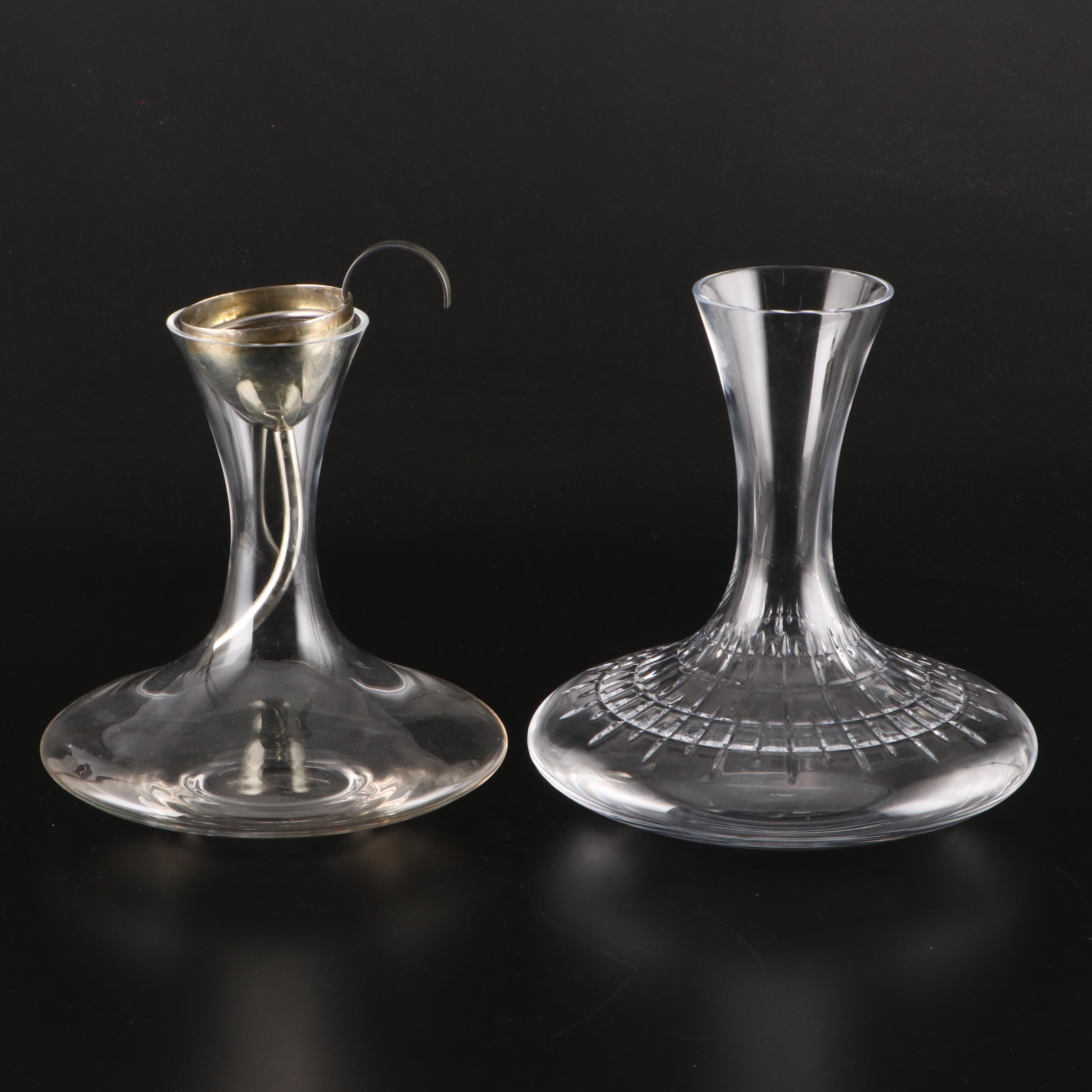 Ralph Lauren Crystal "Glen Plaid" and Other Glass Decanter with Aerating Funnel