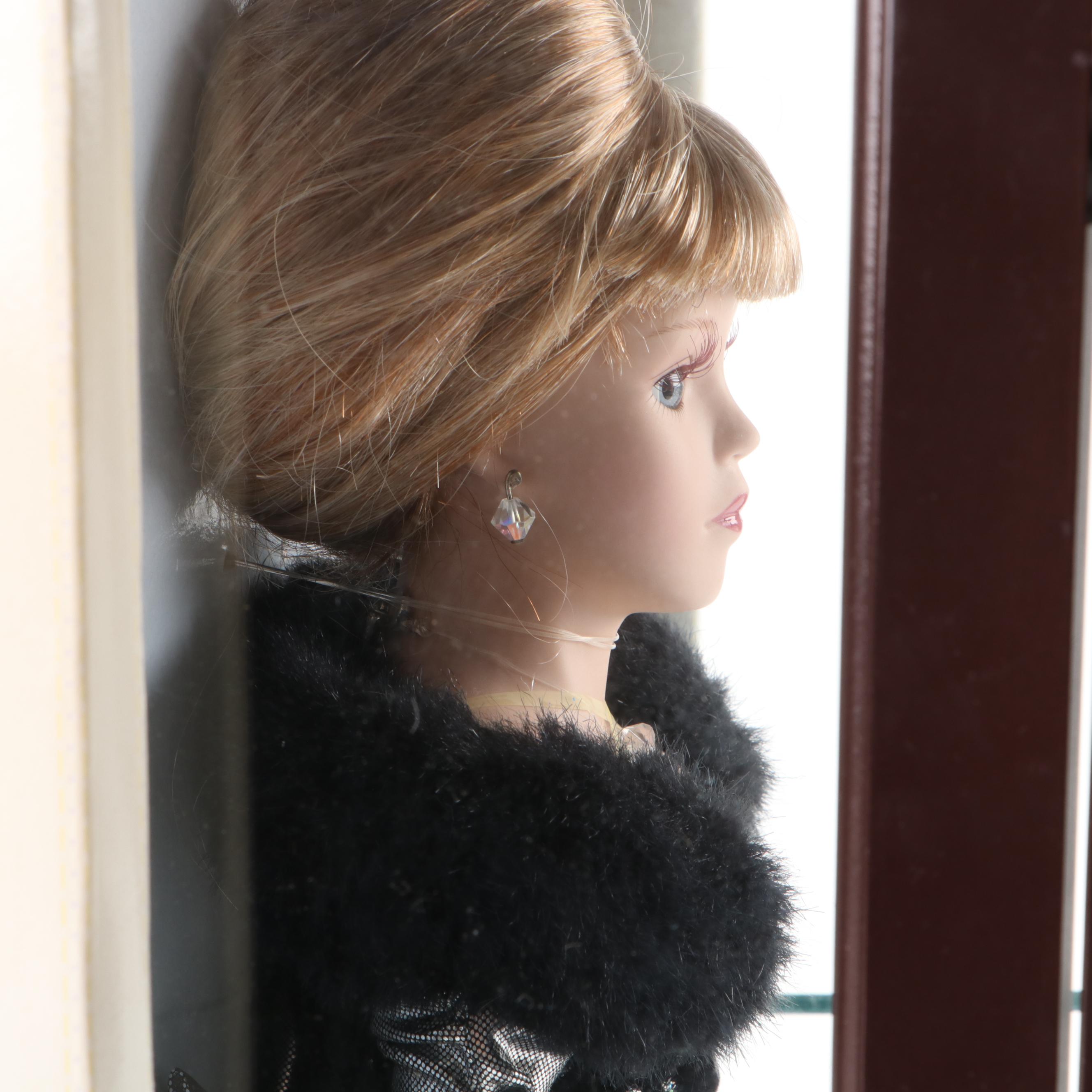 BK Collectibles Camellia Garden Collection Porcelain Dolls with Display Cases