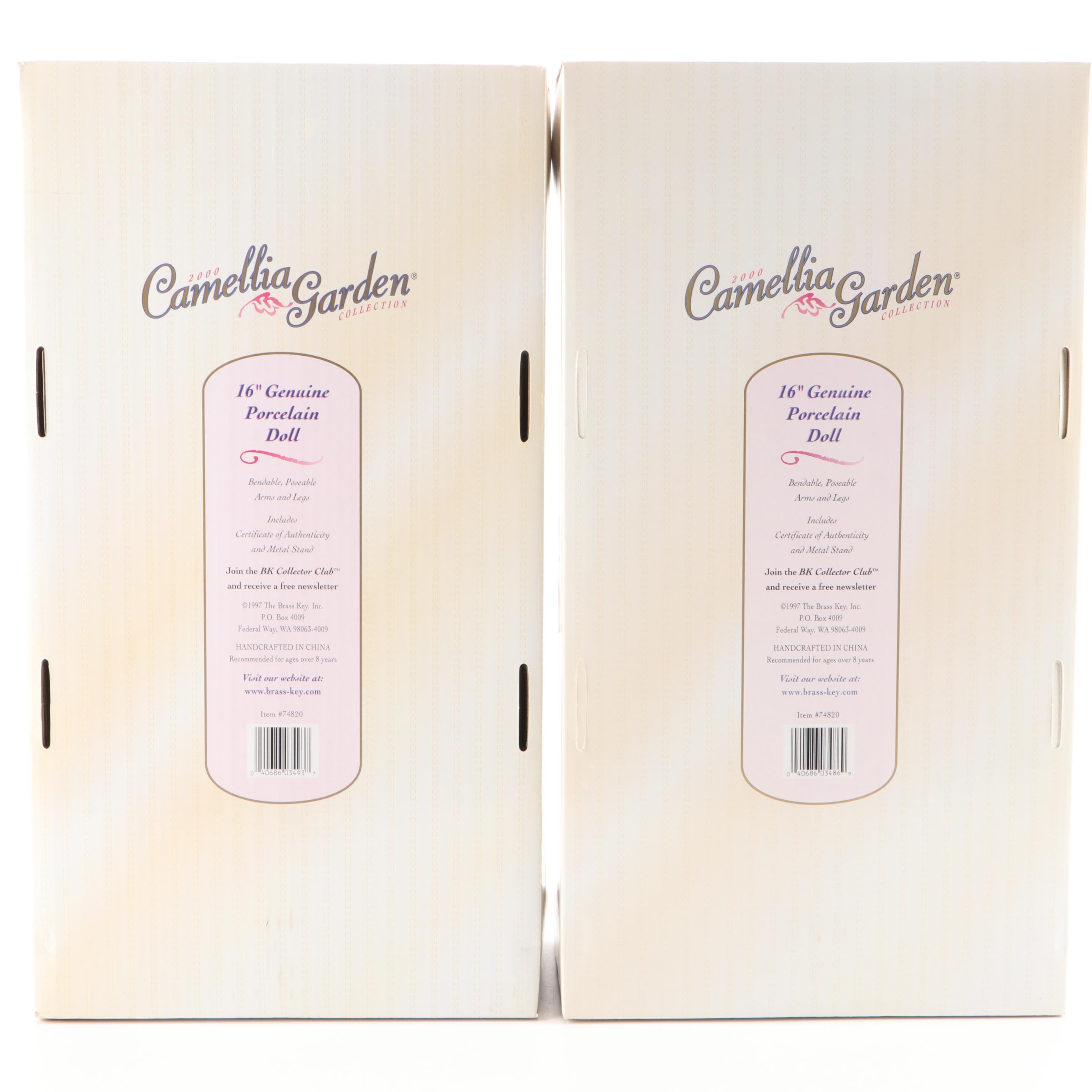 BK Collectibles Camellia Garden Collection Porcelain Dolls with Display Cases