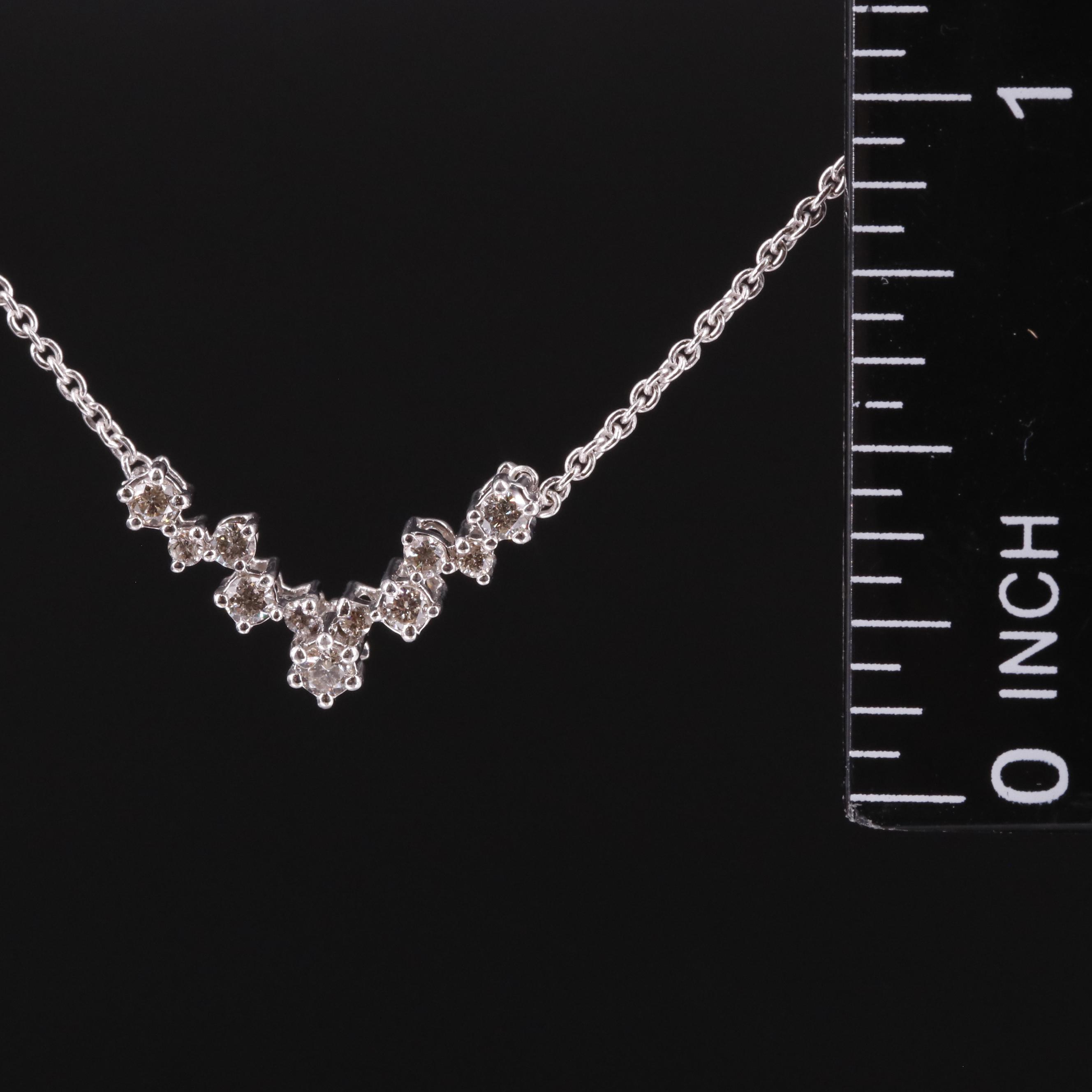 Sterling Diamond V Shaped Necklace