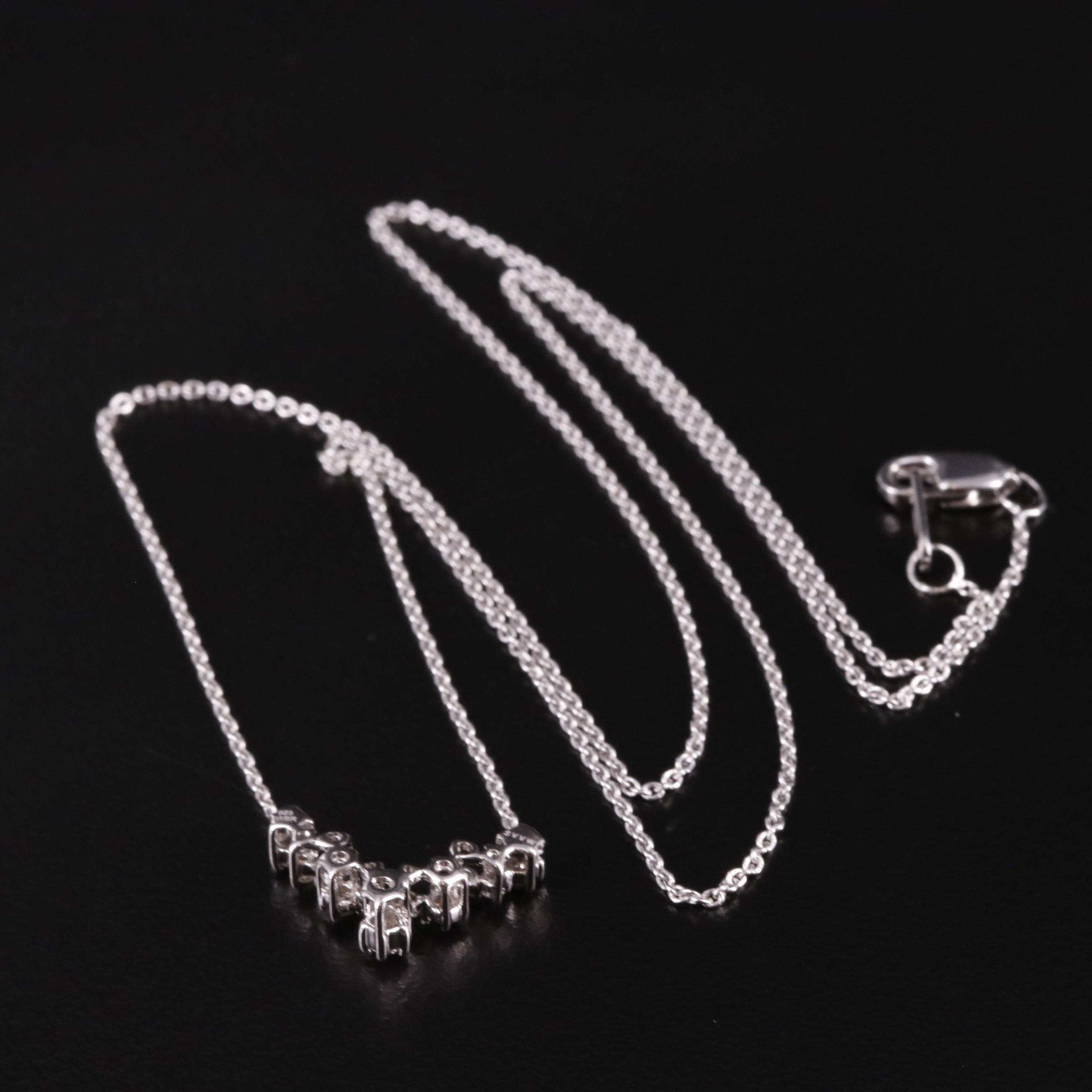 Sterling Diamond V Shaped Necklace