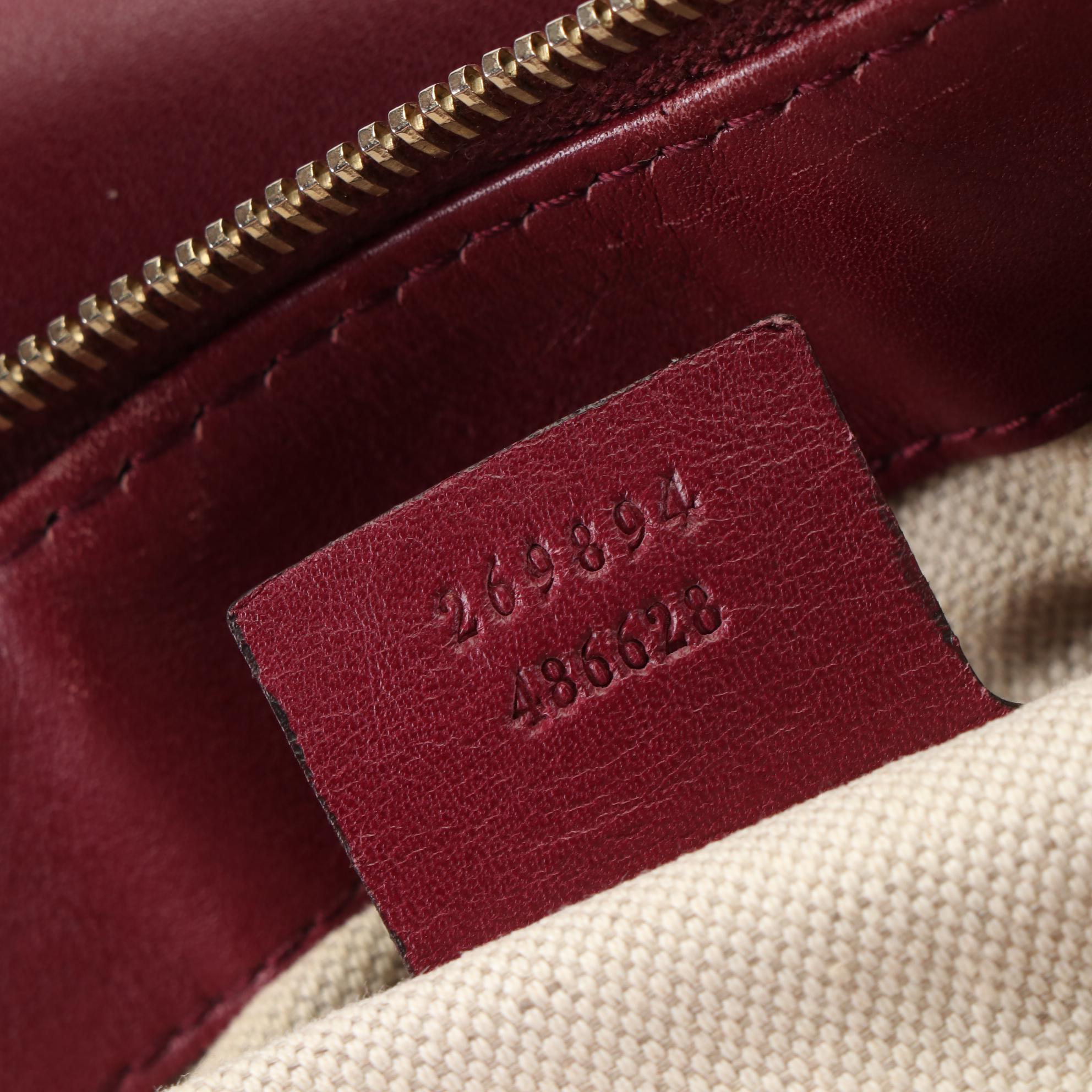Gucci Mayfair Top Handle Bag in Burgundy Guccissima Leather