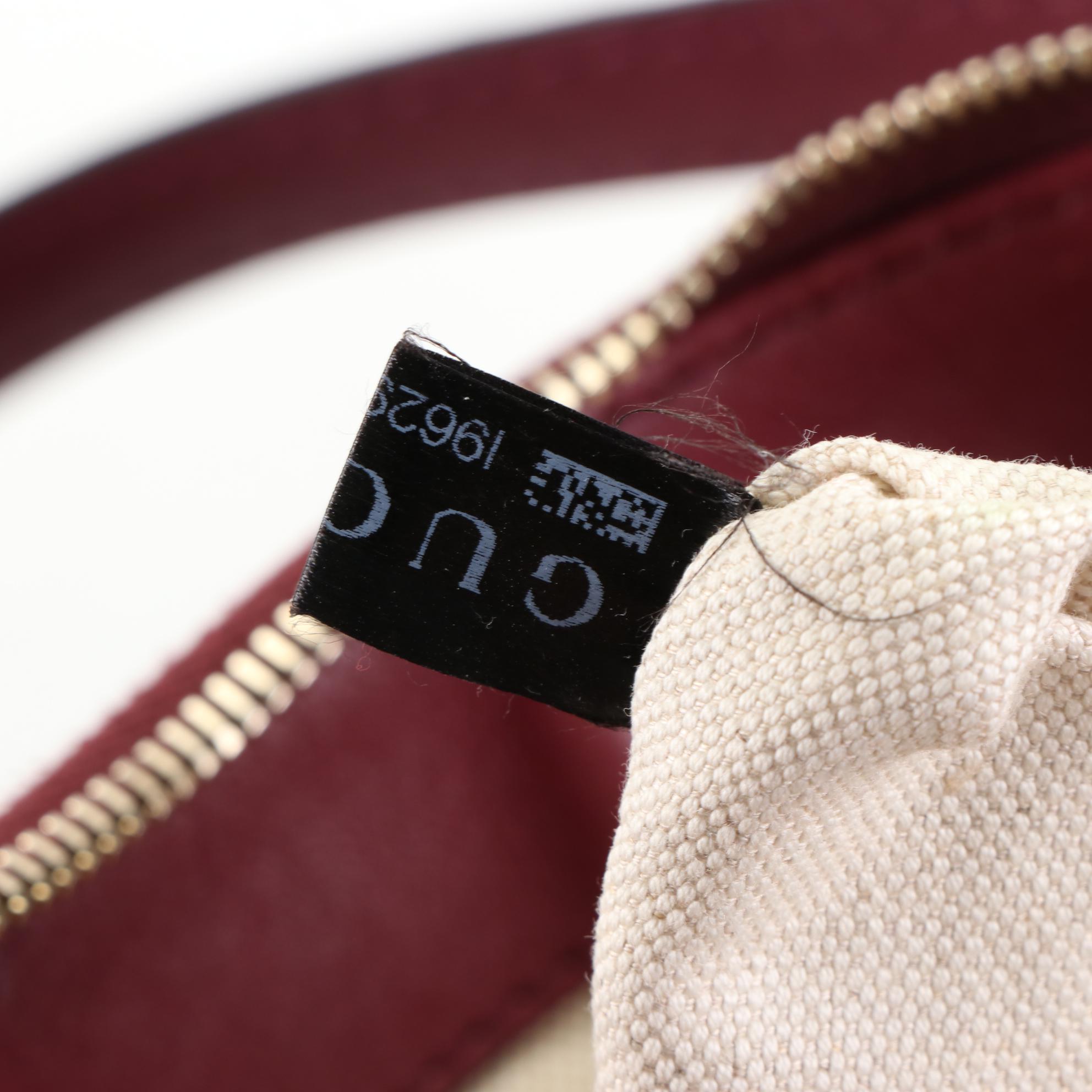 Gucci Mayfair Top Handle Bag in Burgundy Guccissima Leather
