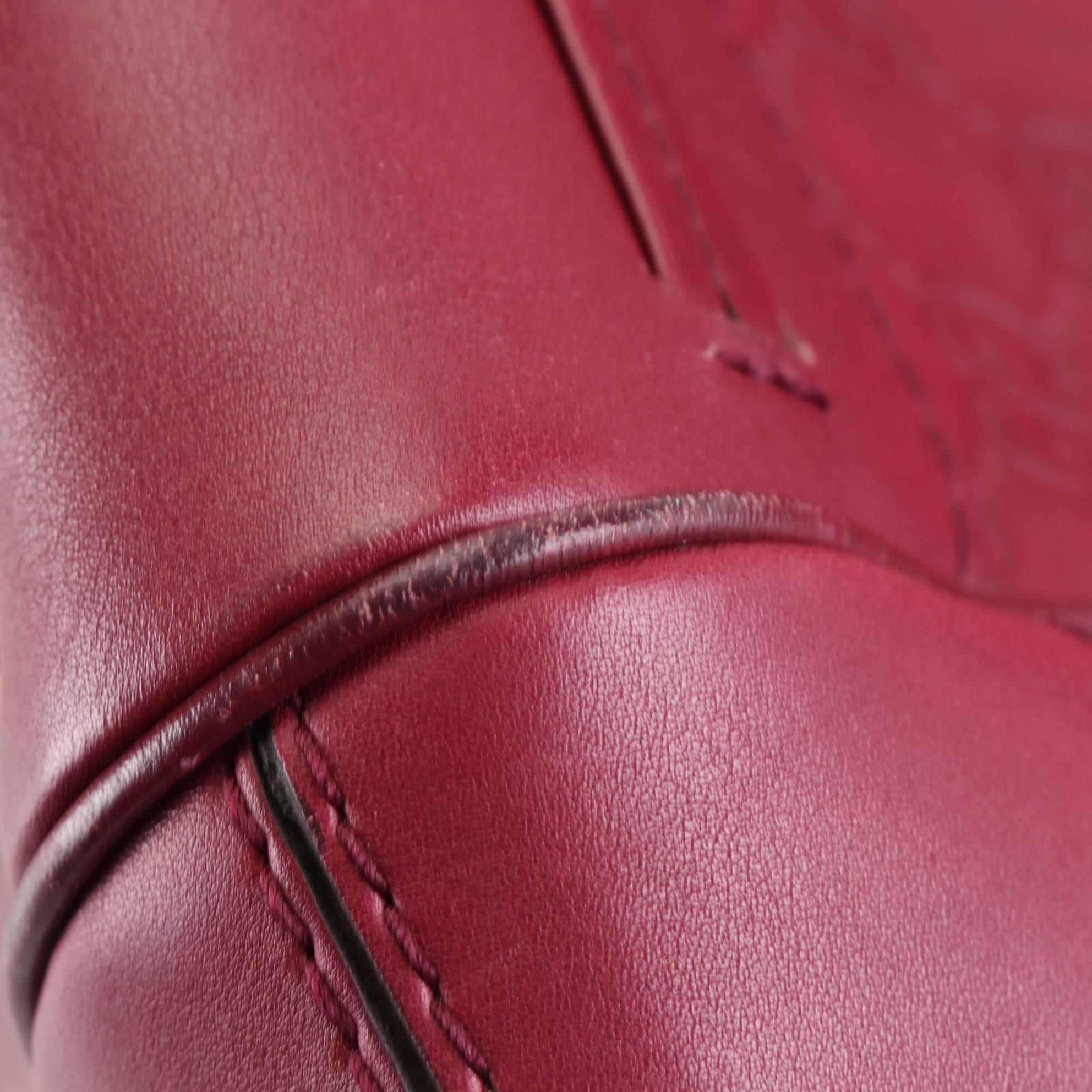 Gucci Mayfair Top Handle Bag in Burgundy Guccissima Leather