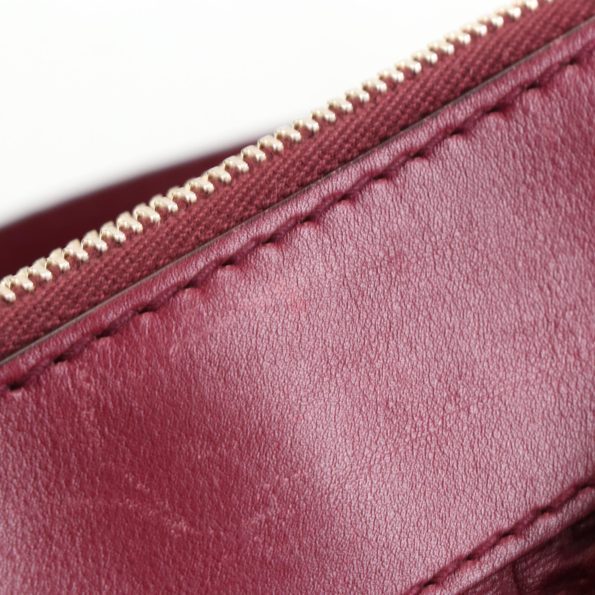 Gucci Mayfair Top Handle Bag in Burgundy Guccissima Leather