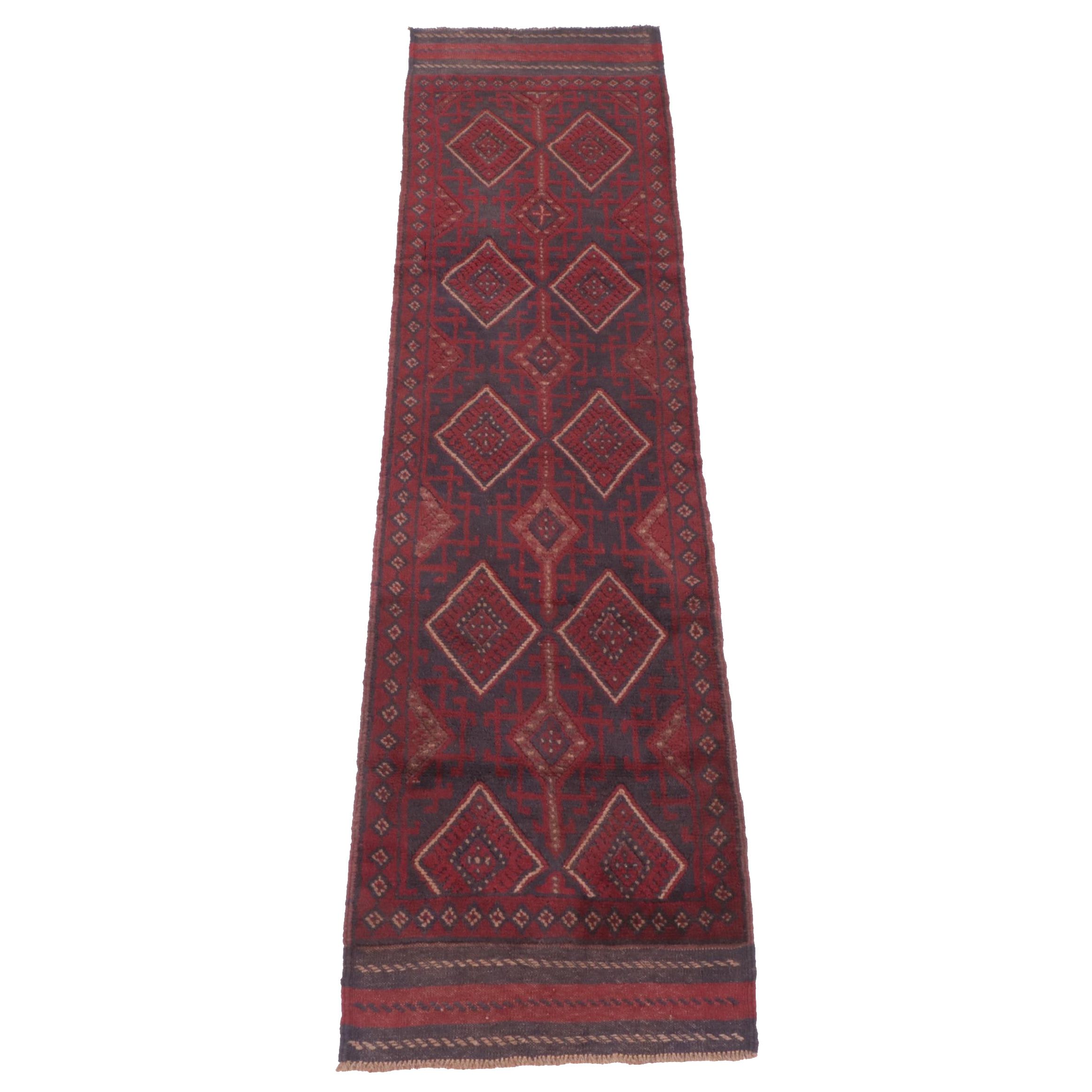 2'1 x 8'9 Hand-Knotted Afghan Mixed Technique Carpet Runner