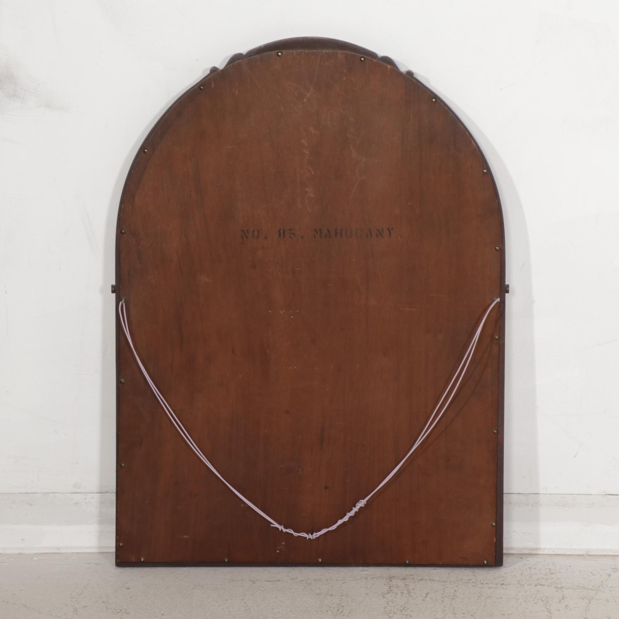 Late Victorian Walnut-Finish Marble Top Washstand with Later Wall Mirror