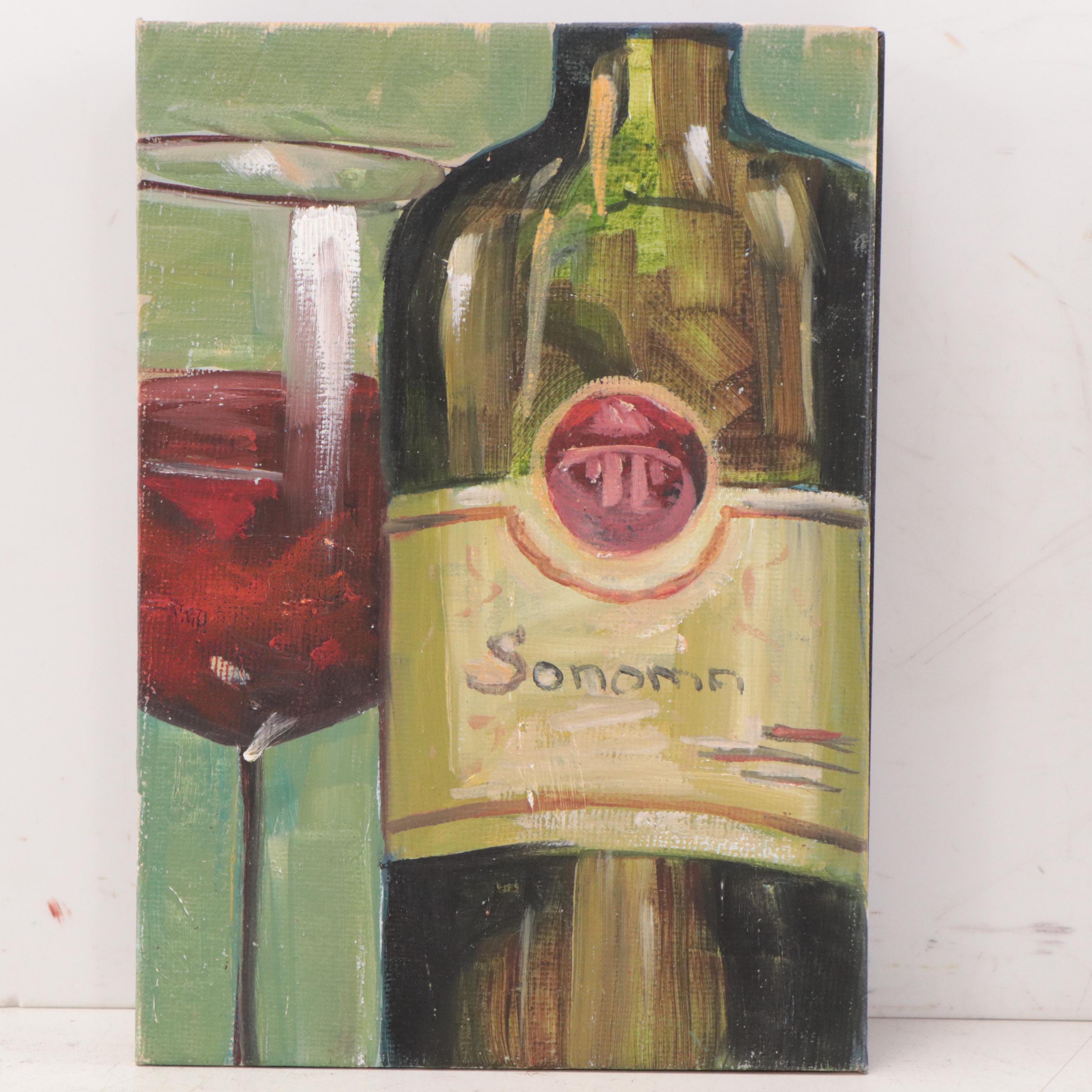 Heather A. French Oil Paintings of Wine Bottles